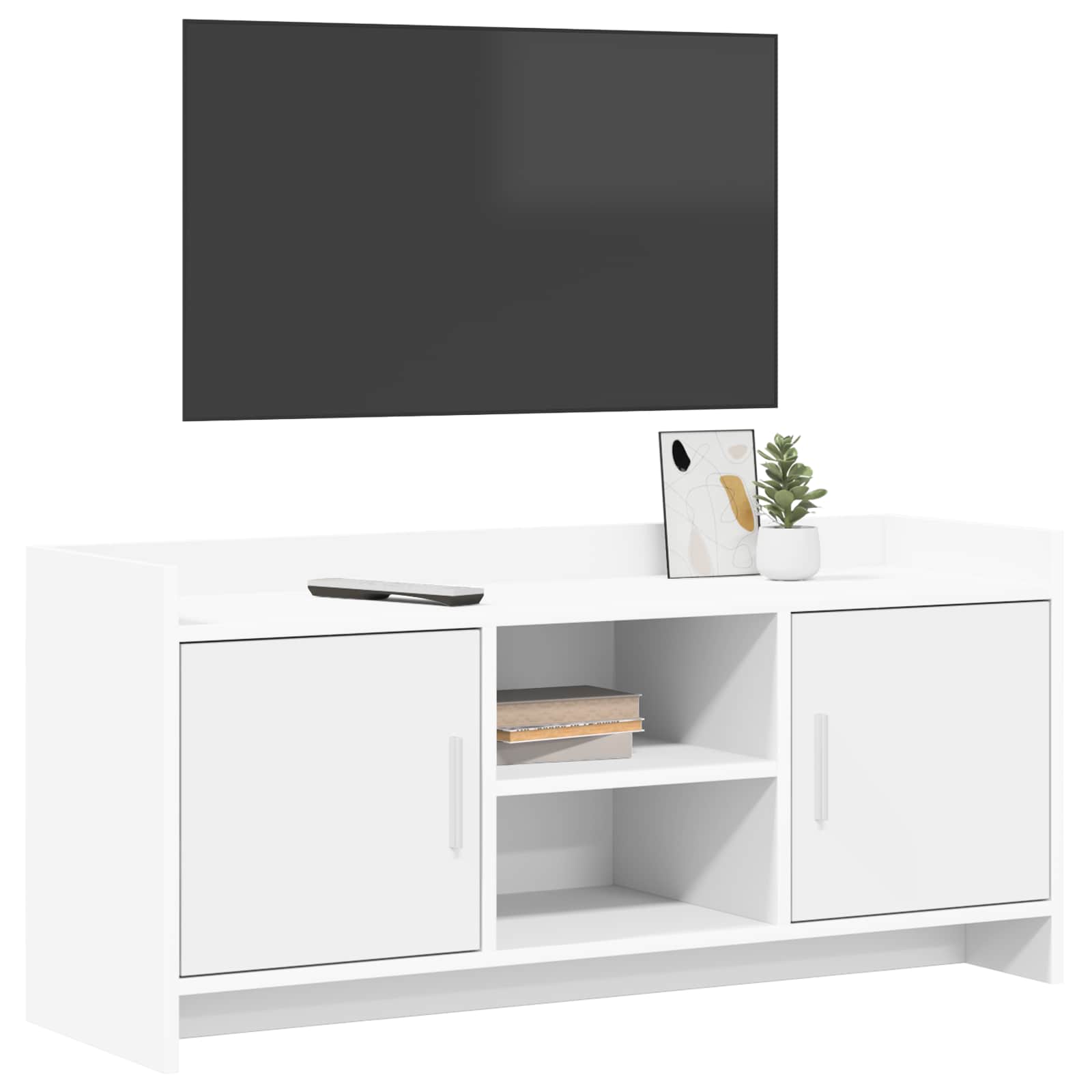 Televizoriaus spintelė 102 x 33 x 47 cm Balta Apdirbta mediena