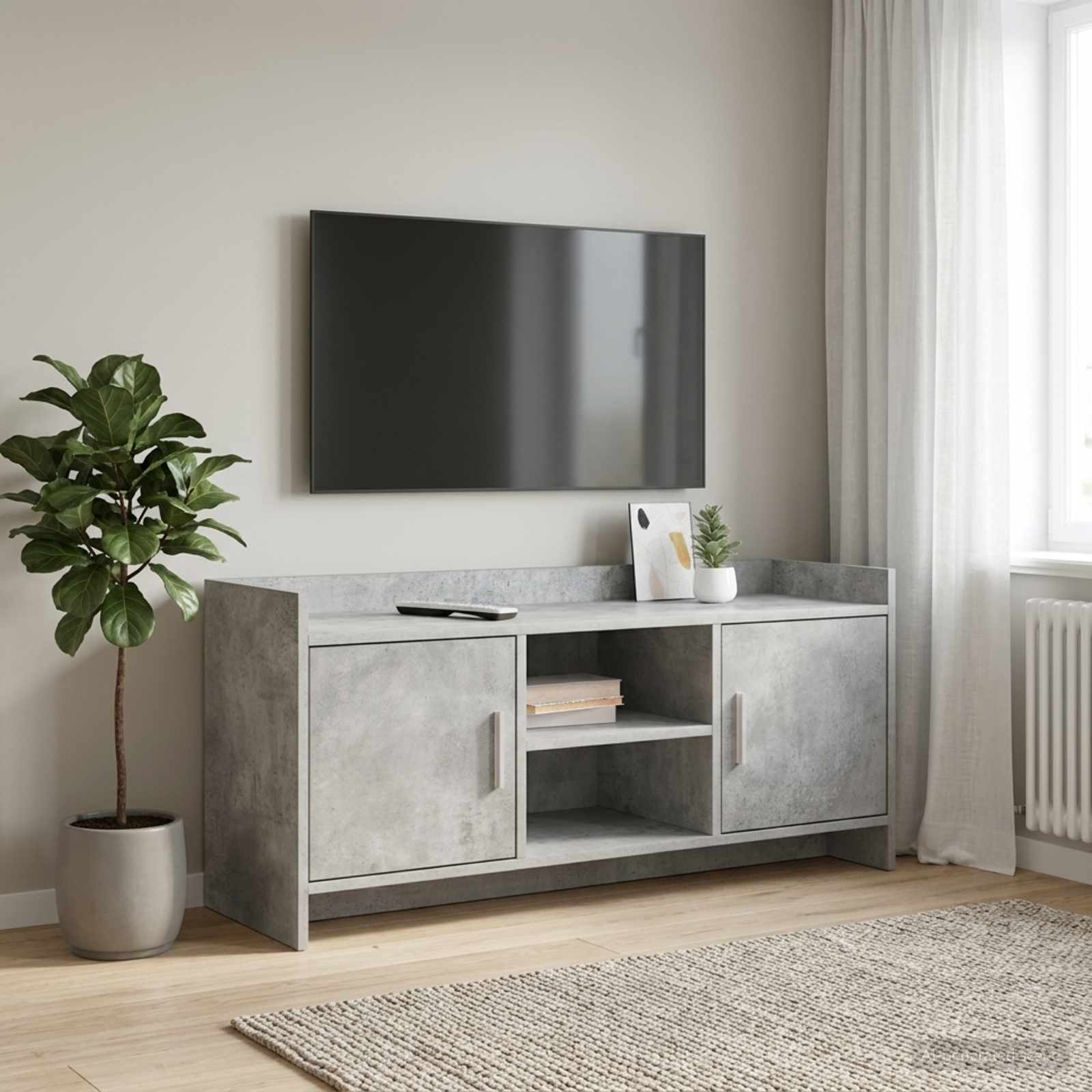 Televizoriaus spintelė 102 x 33 x 47 cm Betono pilka