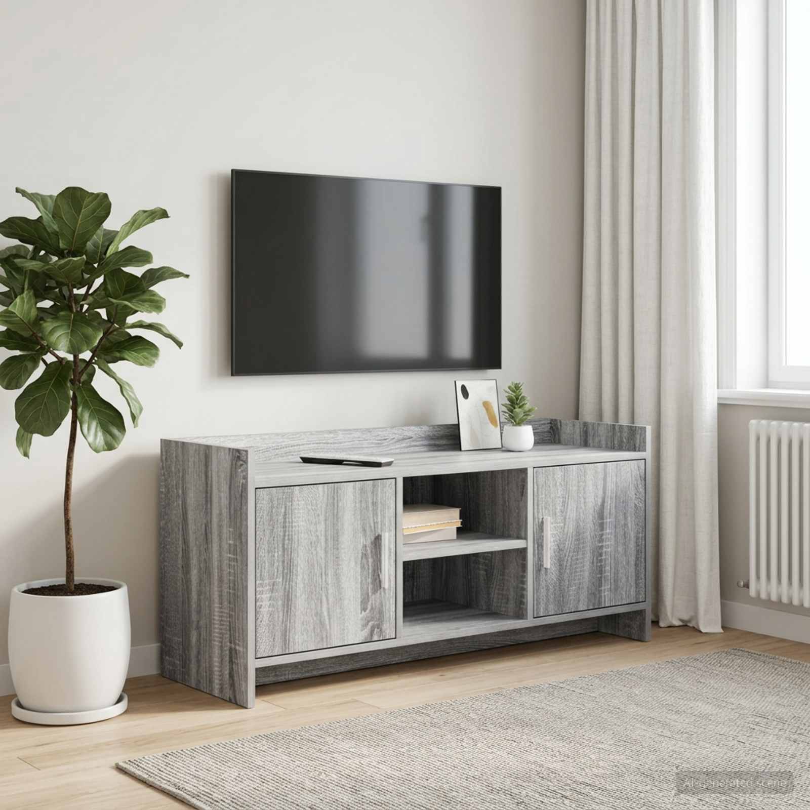 Televizoriaus spintelė 102 x 33 x 47 cm Pilka Sonoma