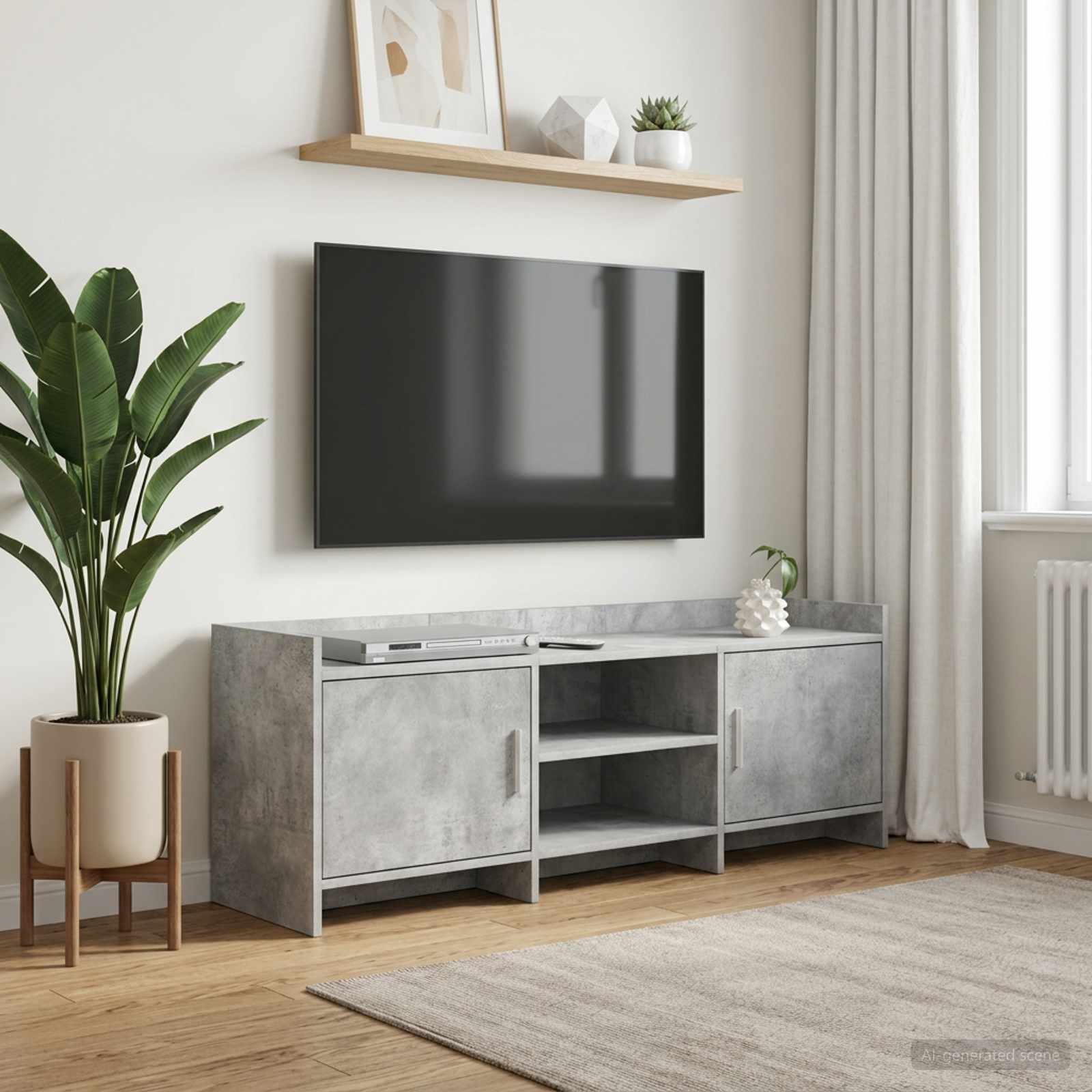 Televizoriaus spintelė 130 x 33 x 47 cm Betono pilka