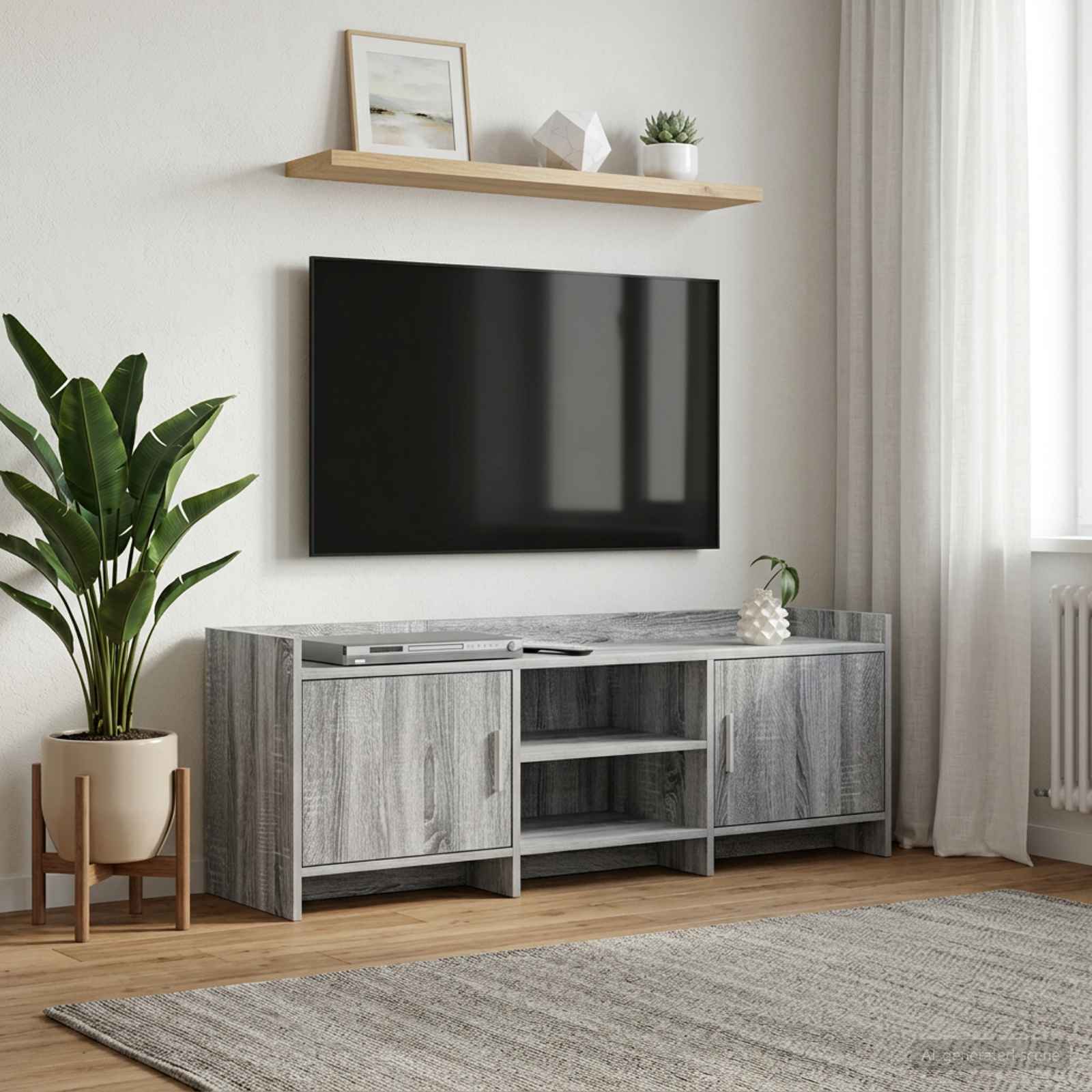 Televizoriaus spintelė 130 x 33 x 47 cm Pilka Sonoma