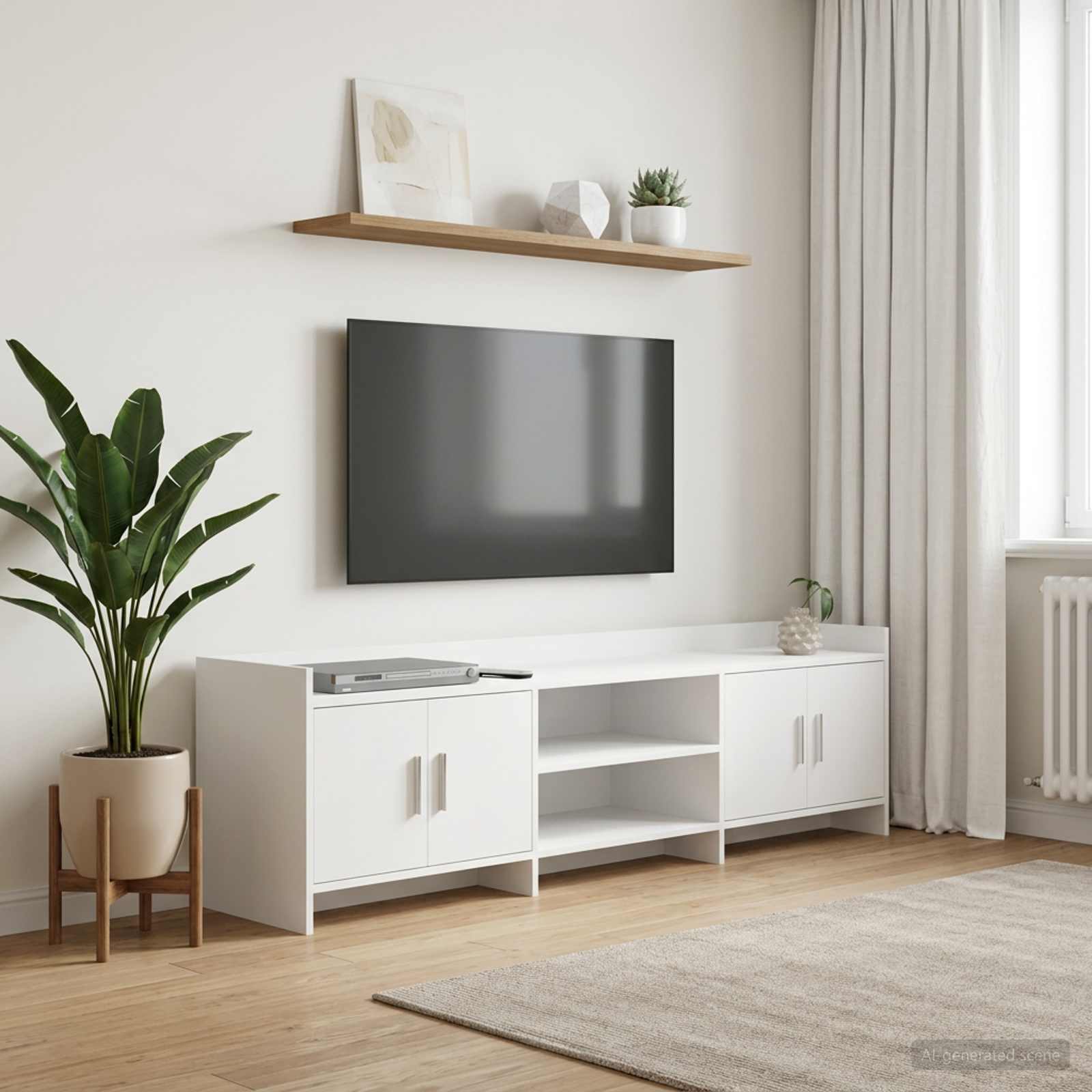 Televizoriaus spintelė 168 x 33 x 47 cm Balta Apdirbta mediena