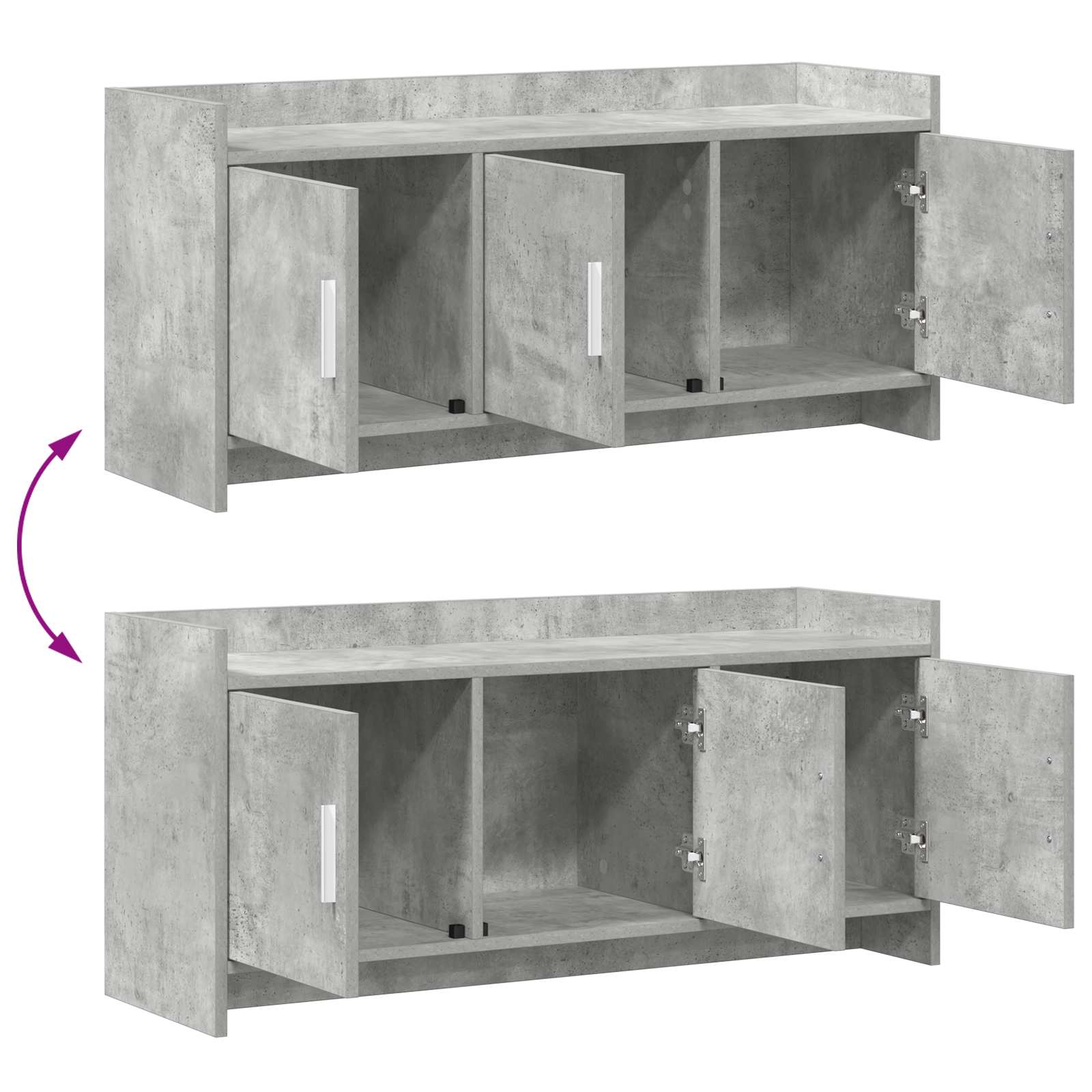Televizoriaus spintelė 102 x 33 x 47 cm Betono pilka