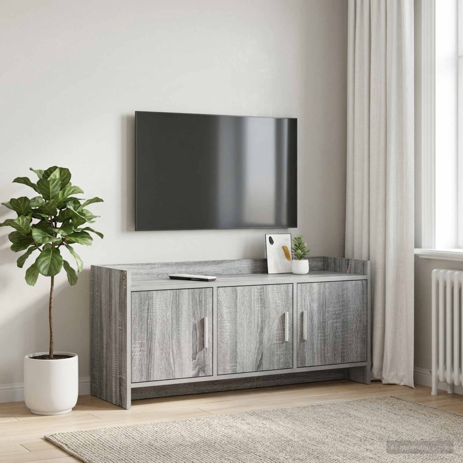 Televizoriaus spintelė 102 x 33 x 47 cm Pilka Sonoma
