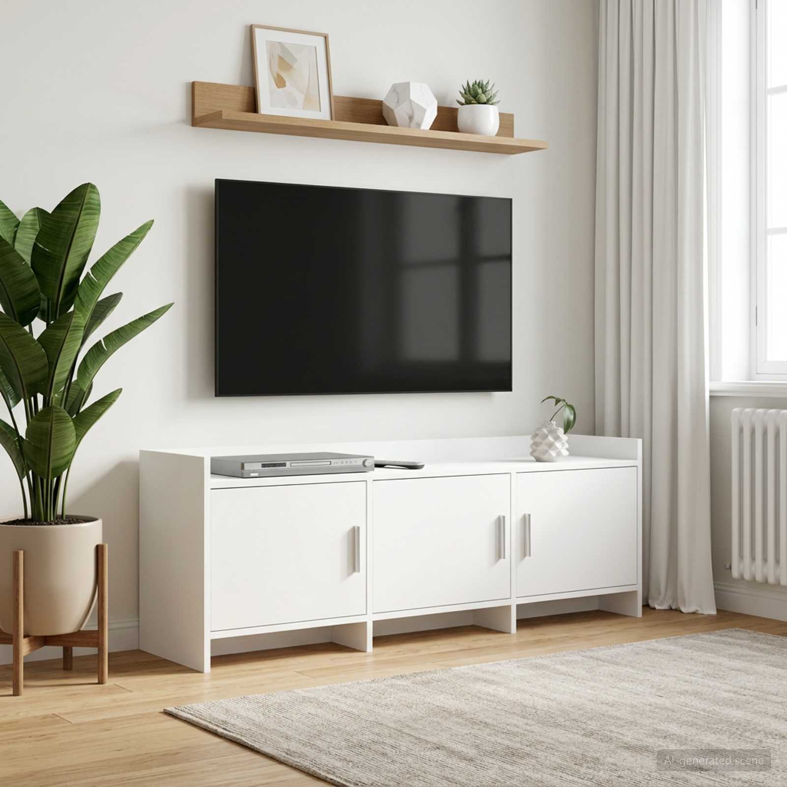 Televizoriaus spintelė 130 x 33 x 47 cm Balta Apdirbta mediena