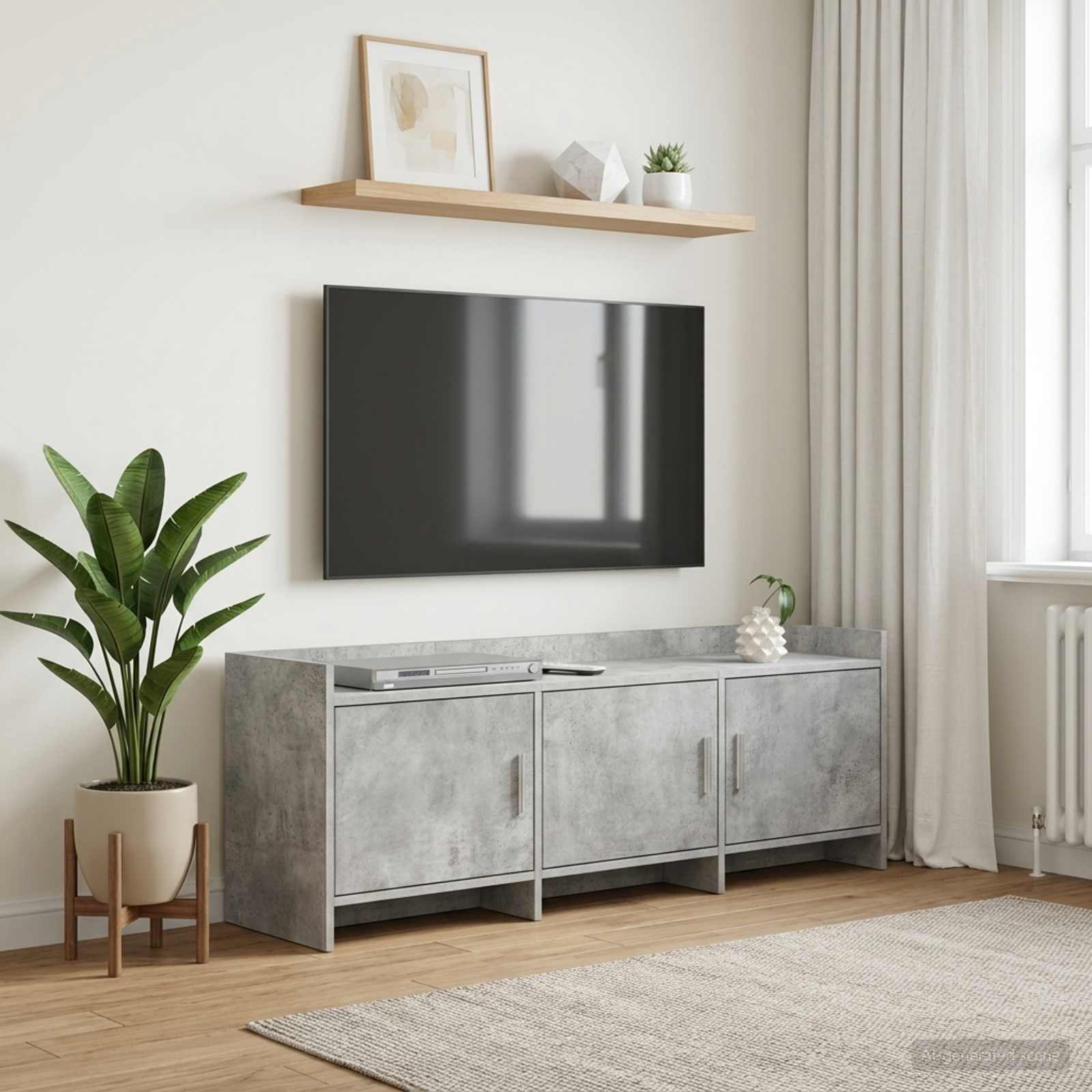 Televizoriaus spintelė 130 x 33 x 47 cm Betono pilka