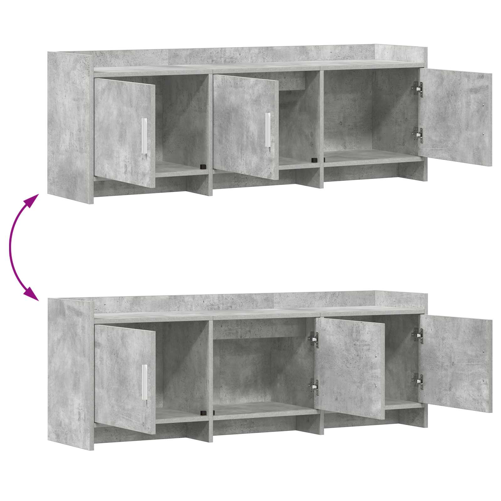 Televizoriaus spintelė 130 x 33 x 47 cm Betono pilka