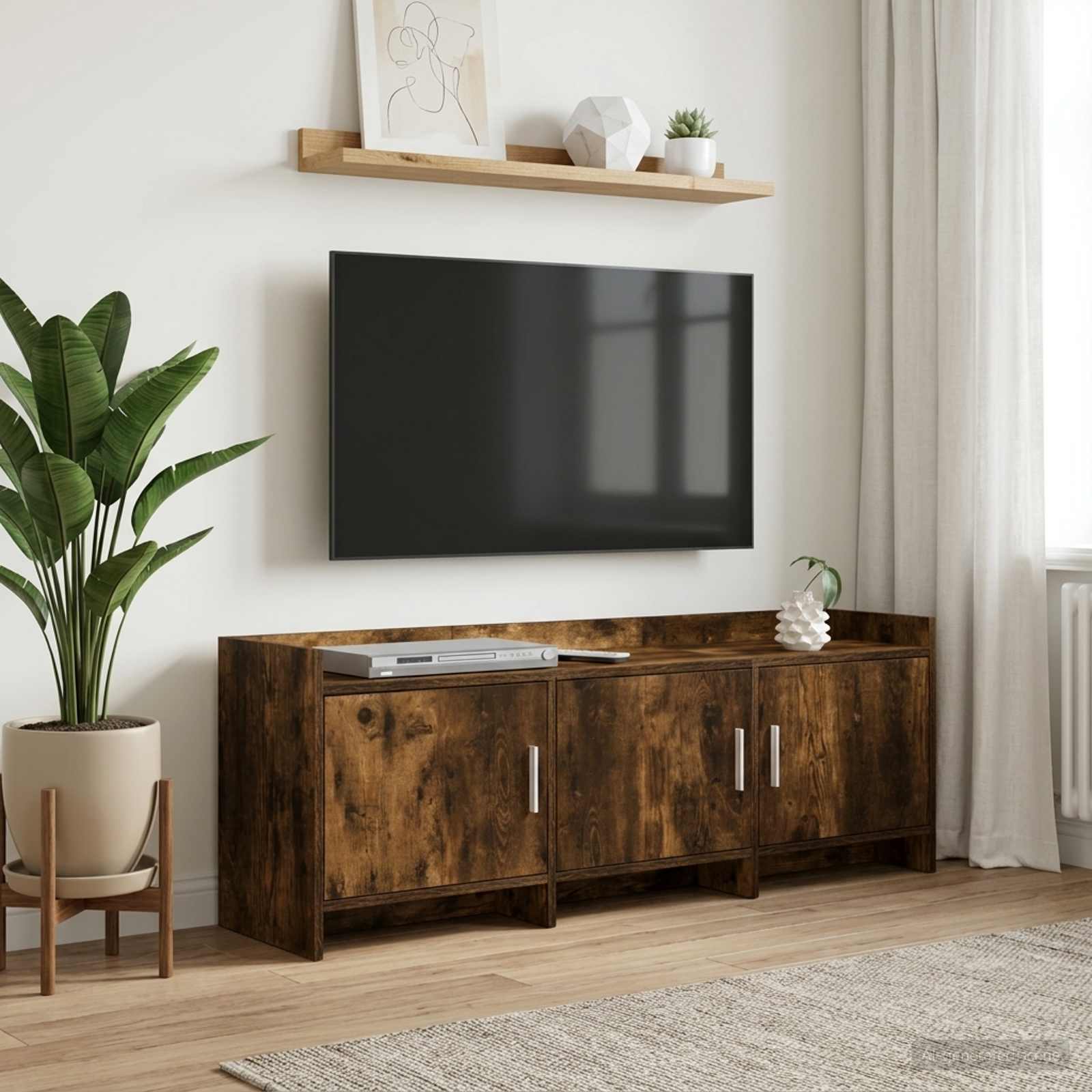 Televizoriaus spintelė 130 x 33 x 47 cm Dūminio ąžuolo