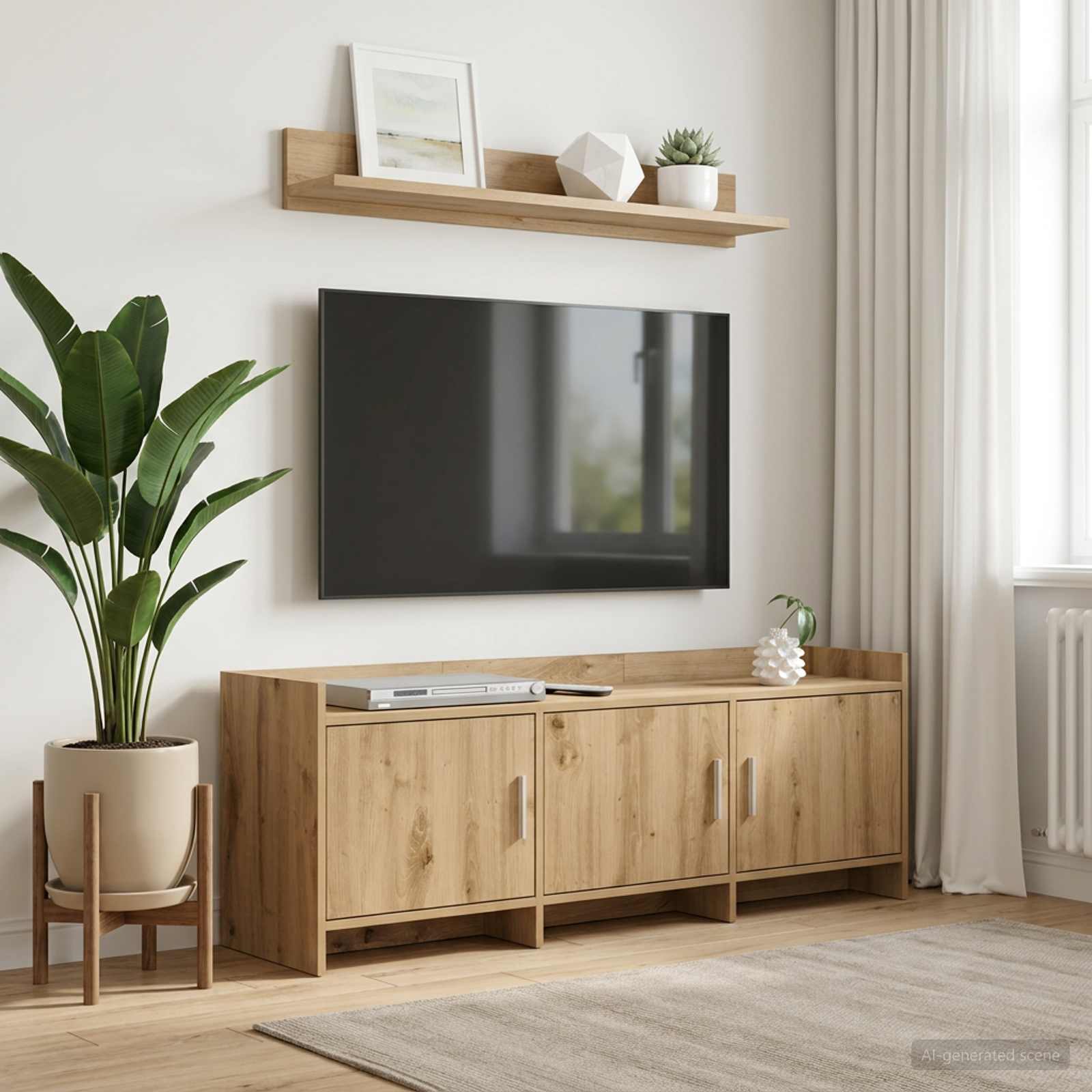 Televizoriaus spintelė 130 x 33 x 47 cm Artisano ąžuolo