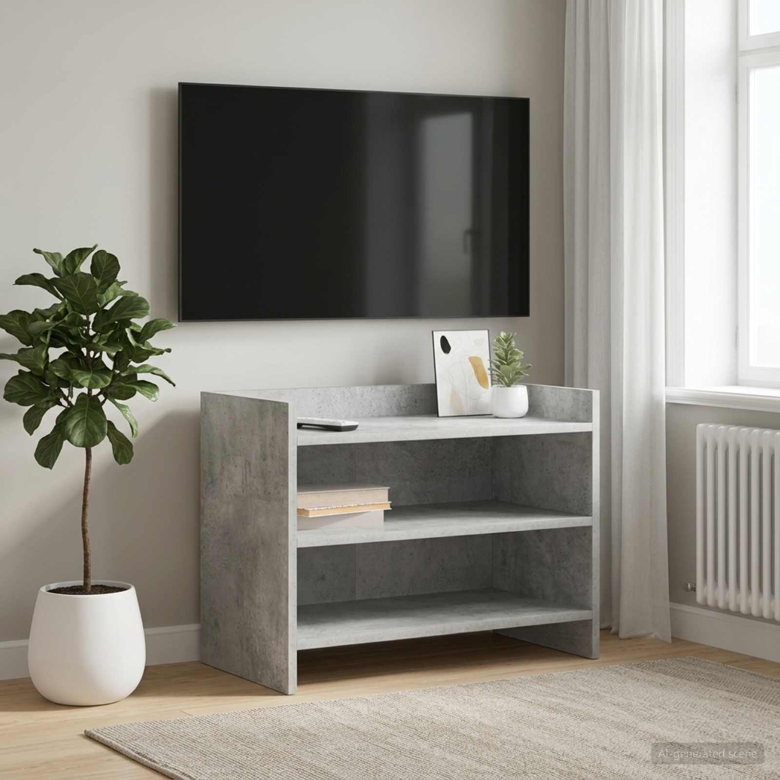 Televizoriaus spintelė 60 x 33 x 47 cm Betono pilka