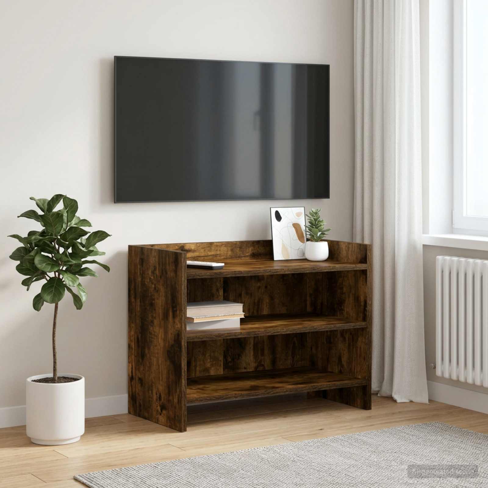 Televizoriaus spintelė 60 x 33 x 47 cm Dūminio ąžuolo