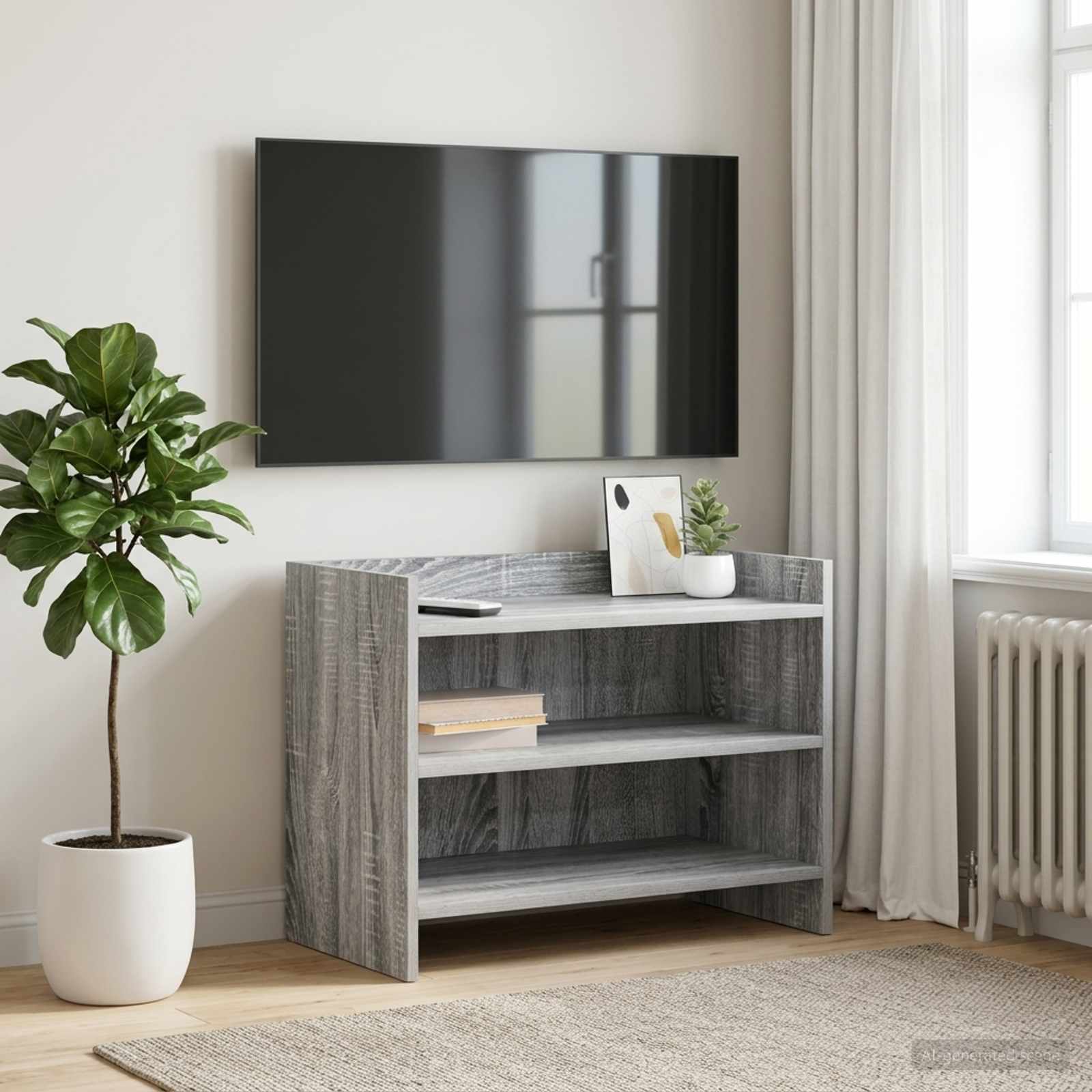 Televizoriaus spintelė 60 x 33 x 47 cm Pilka Sonoma