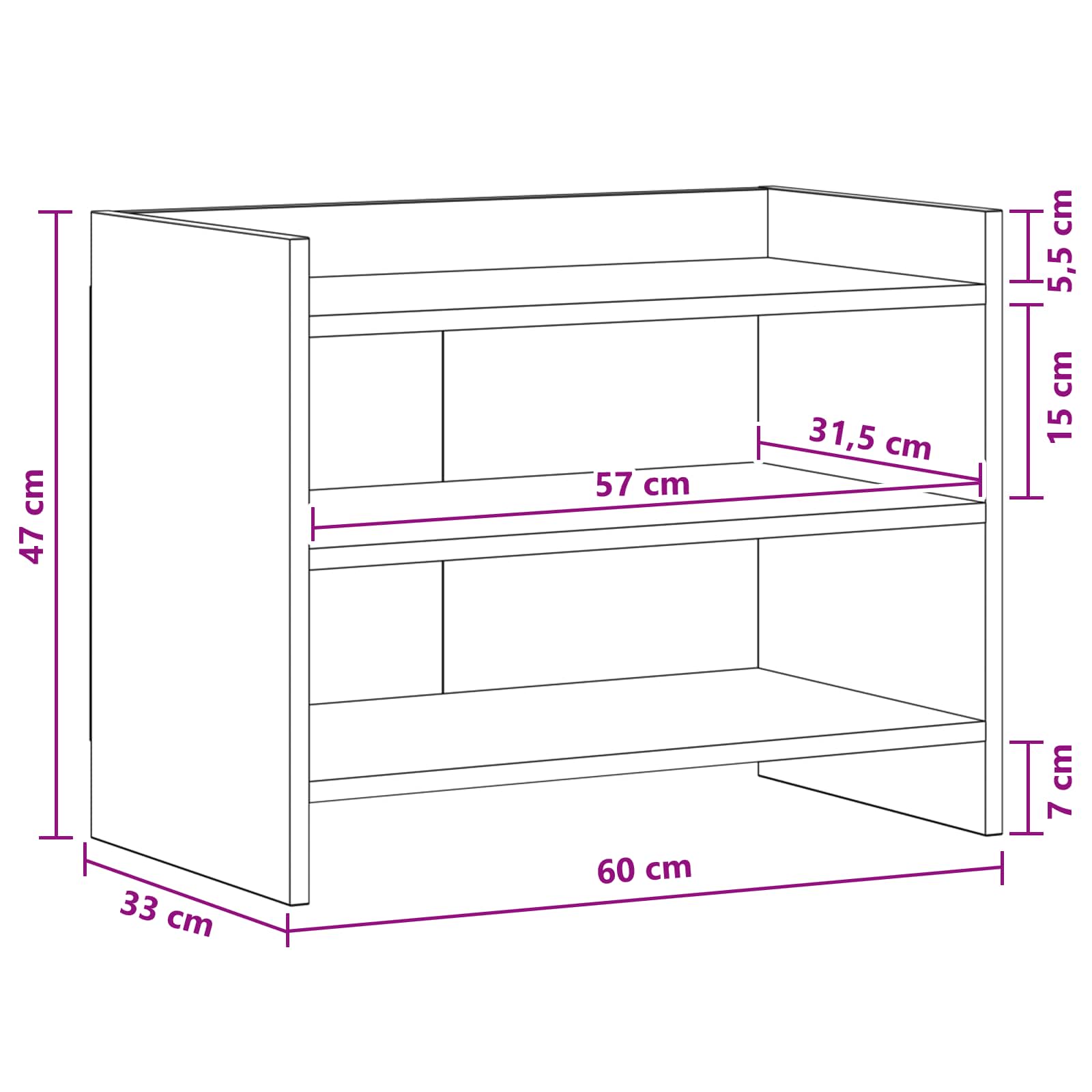 Televizoriaus spintelė 60 x 33 x 47 cm Sendintos medienos