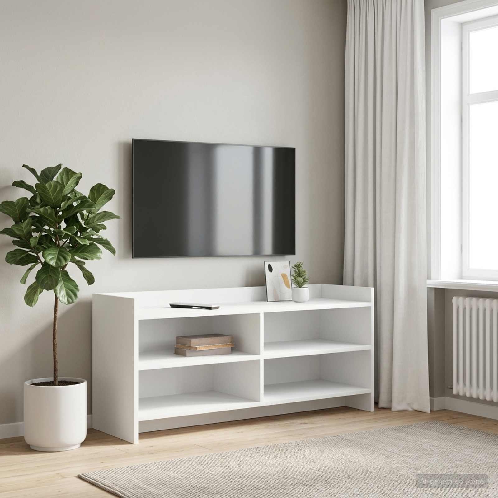 Televizoriaus spintelė 100 x 33 x 47 cm Balta Apdirbta mediena