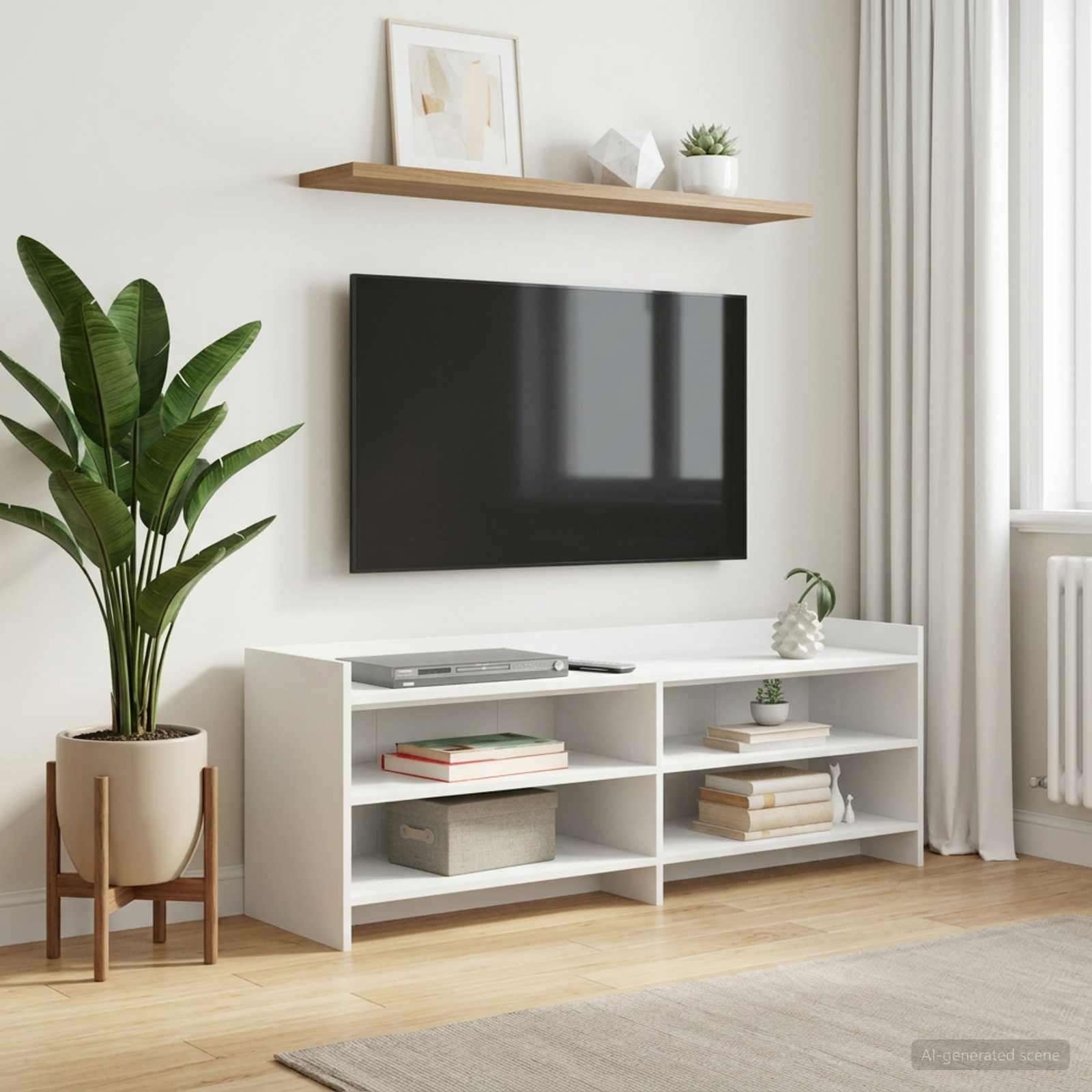 Televizoriaus spintelė 135 x 33 x 47 cm Balta Apdirbta mediena