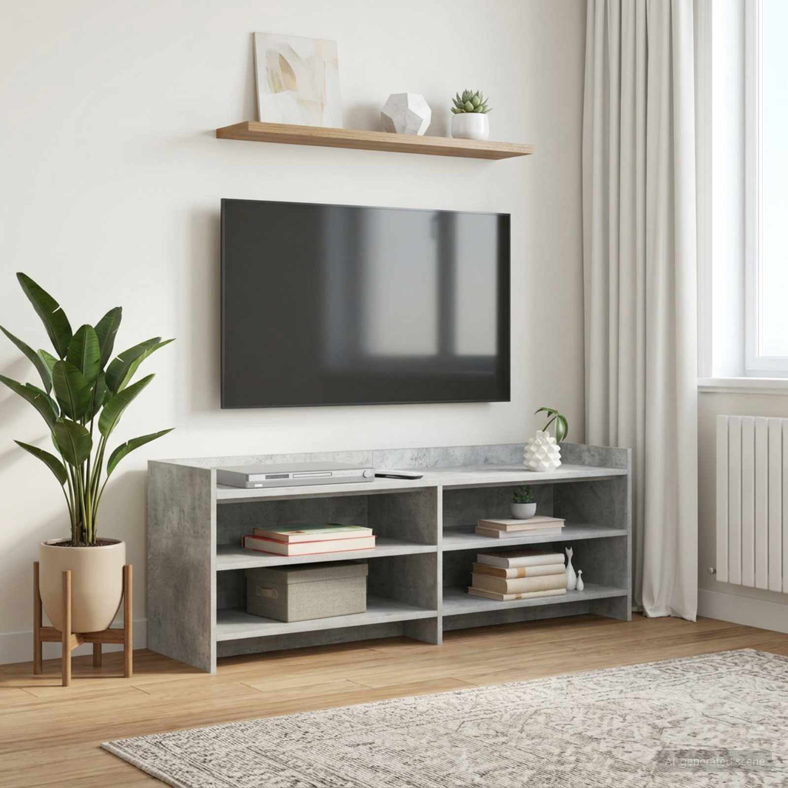 Televizoriaus spintelė 135 x 33 x 47 cm Betono pilka
