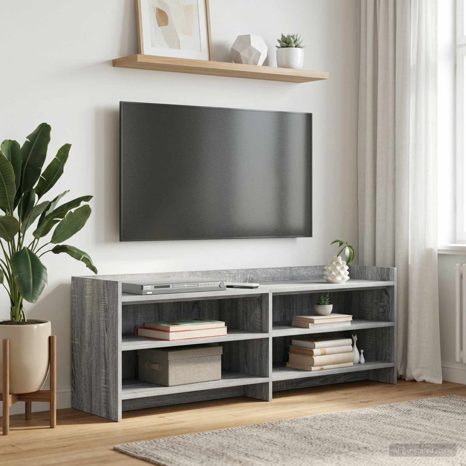 Televizoriaus spintelė 135 x 33 x 47 cm Pilka Sonoma