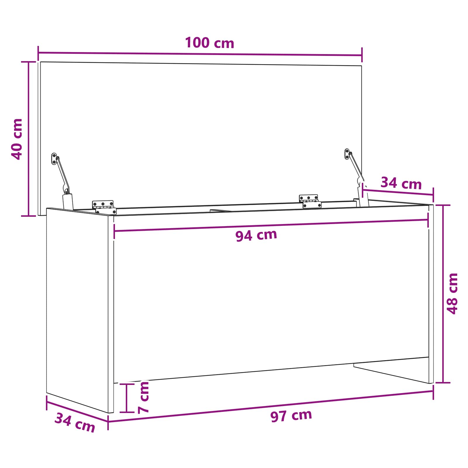Saugojimo Krepšys su saugykla Dūminio ąžuolo 100 x 40 x 50 cm