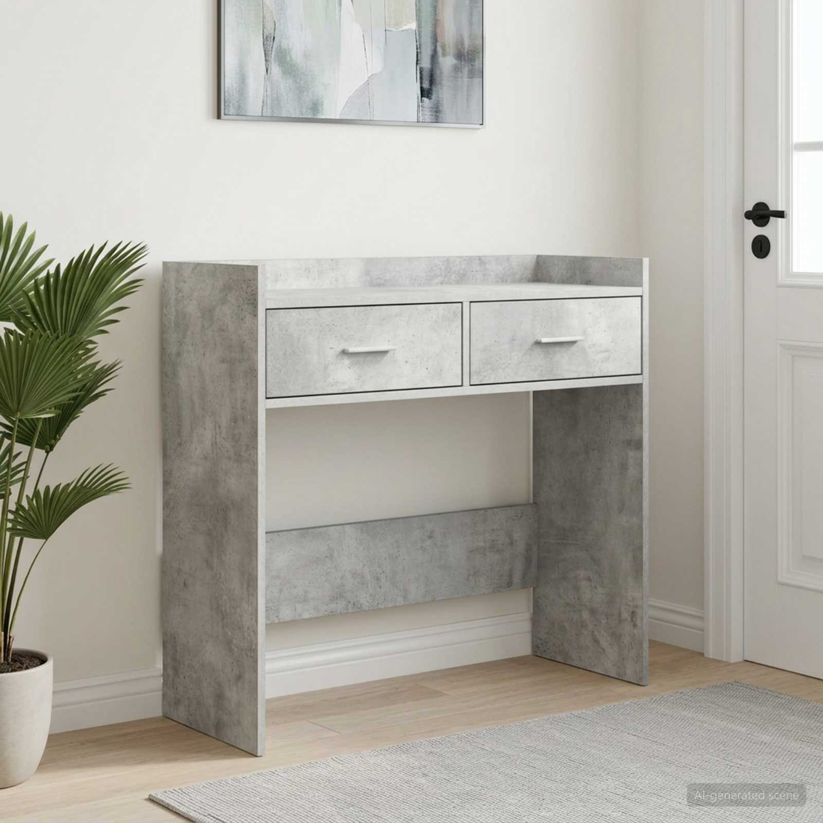 Konsolinis stalas Betono pilka 90 x 35 x 80 cm Apdirbta mediena