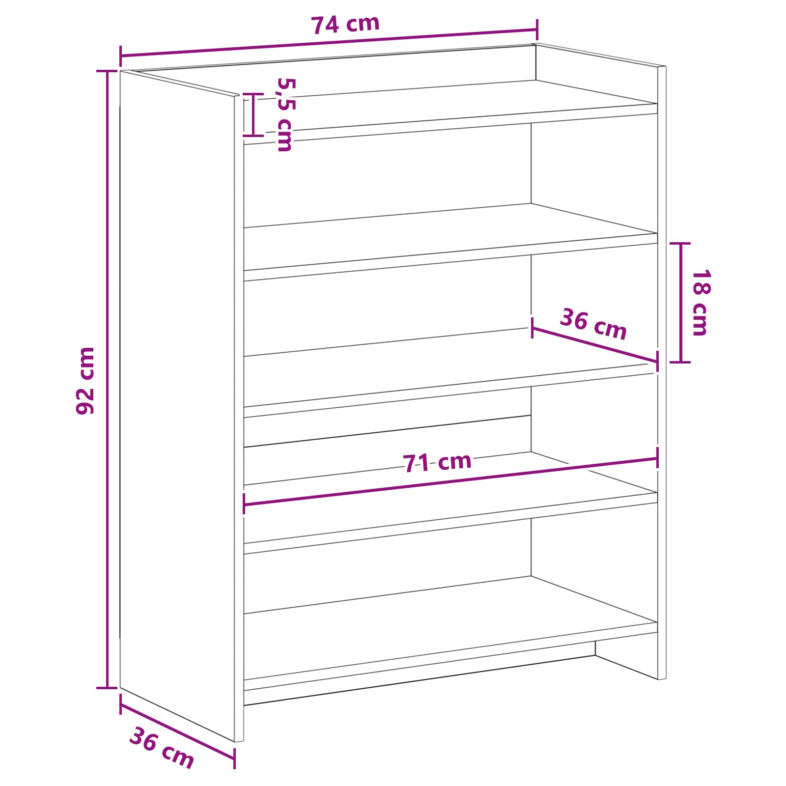 Batu skrynia Pilka Sonoma 73,5 x 36 x 92 cm Apdirbta mediena