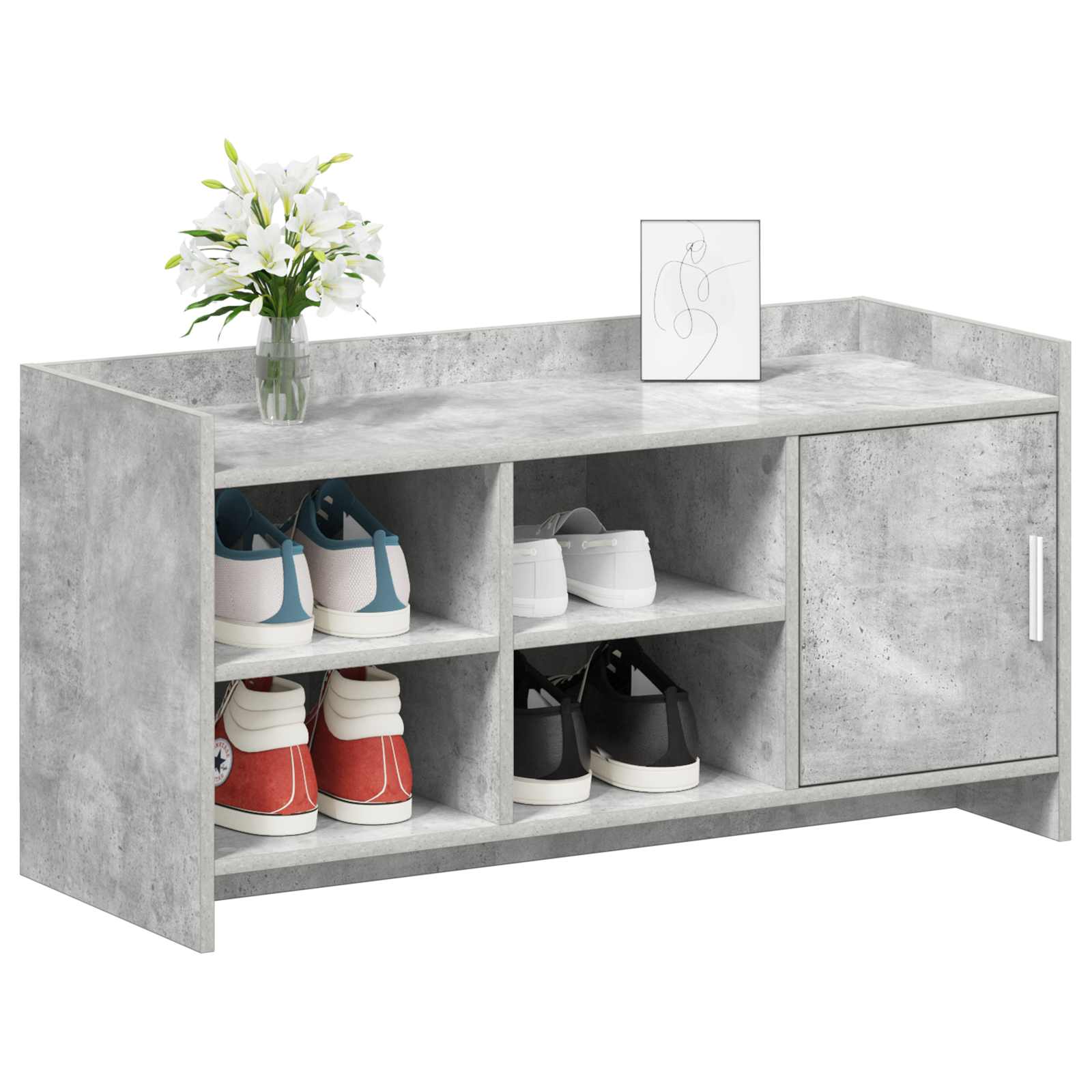 Batu skrynia Betono pilka 100 x 39,5 x 51 cm Apdirbta mediena