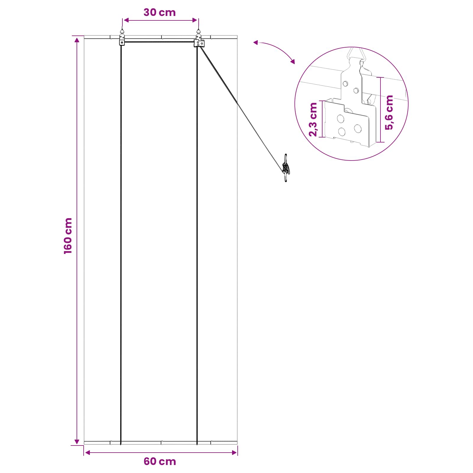 Roletas Natūrali 60 x 160 cm Bambukas