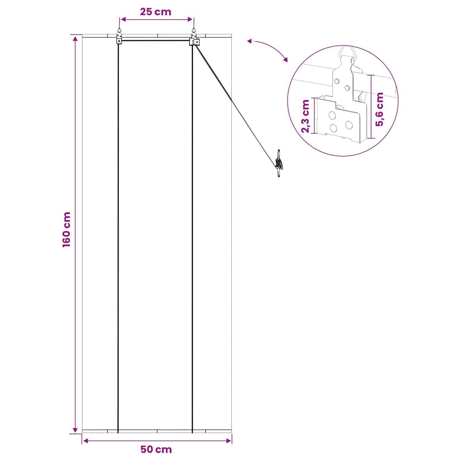 Roletas Ruda 50 x 160 cm Bambukas