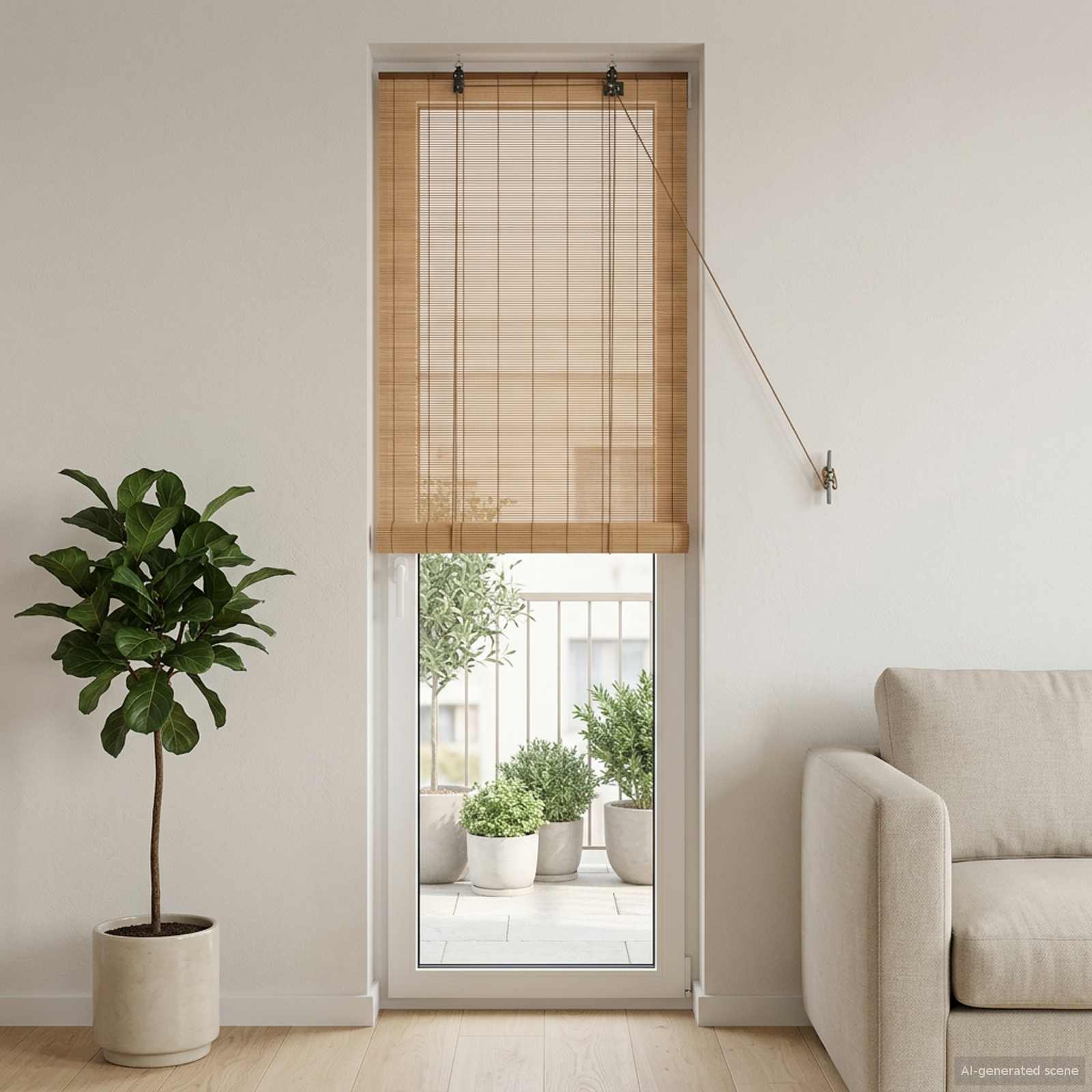 Roletas Ruda 60 x 220 cm Bambukas