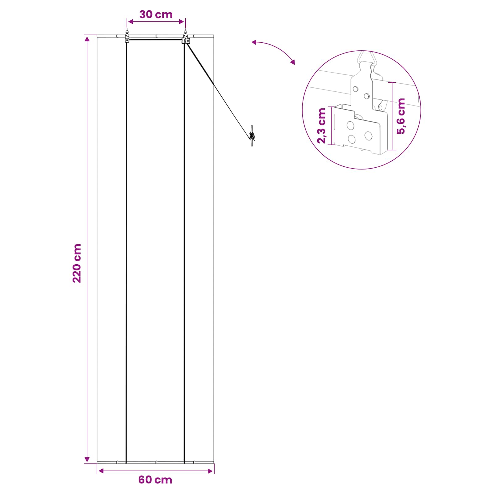 Roletas Ruda 60 x 220 cm Bambukas