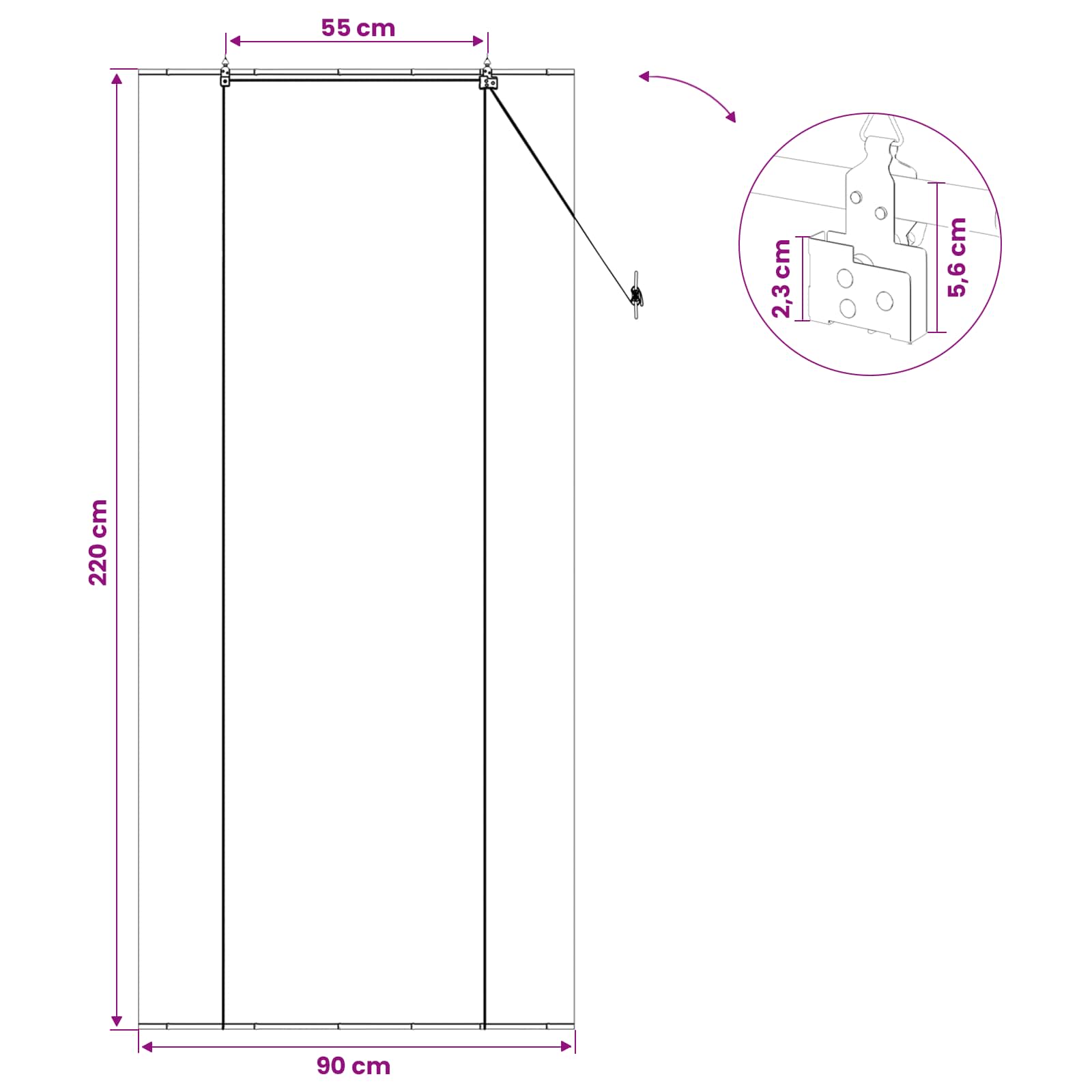 Roletas Ruda 90 x 220 cm Bambukas