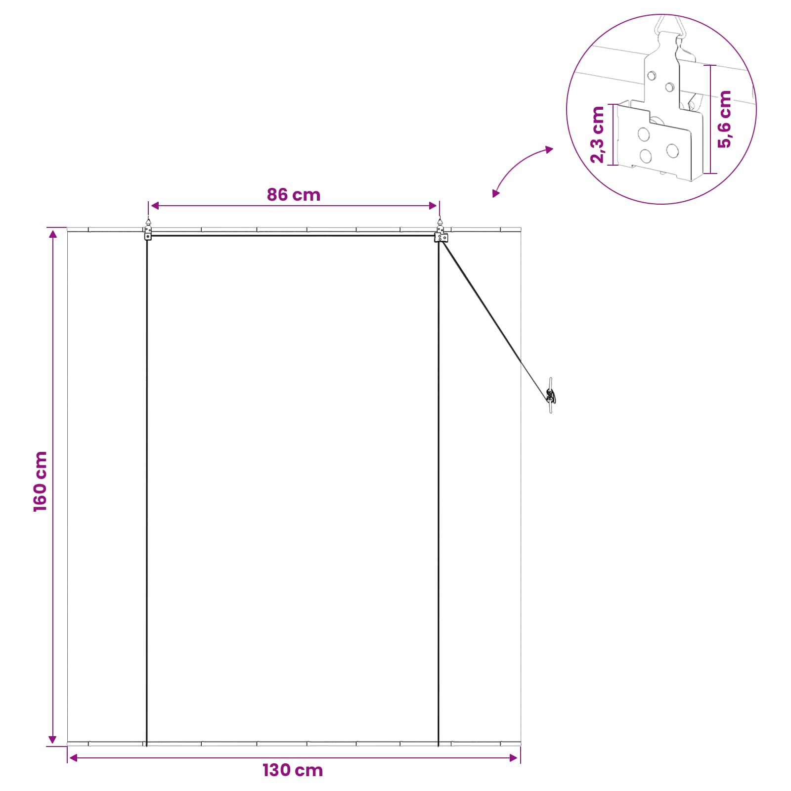 Roletas Ruda 130 x 160 cm Bambukas