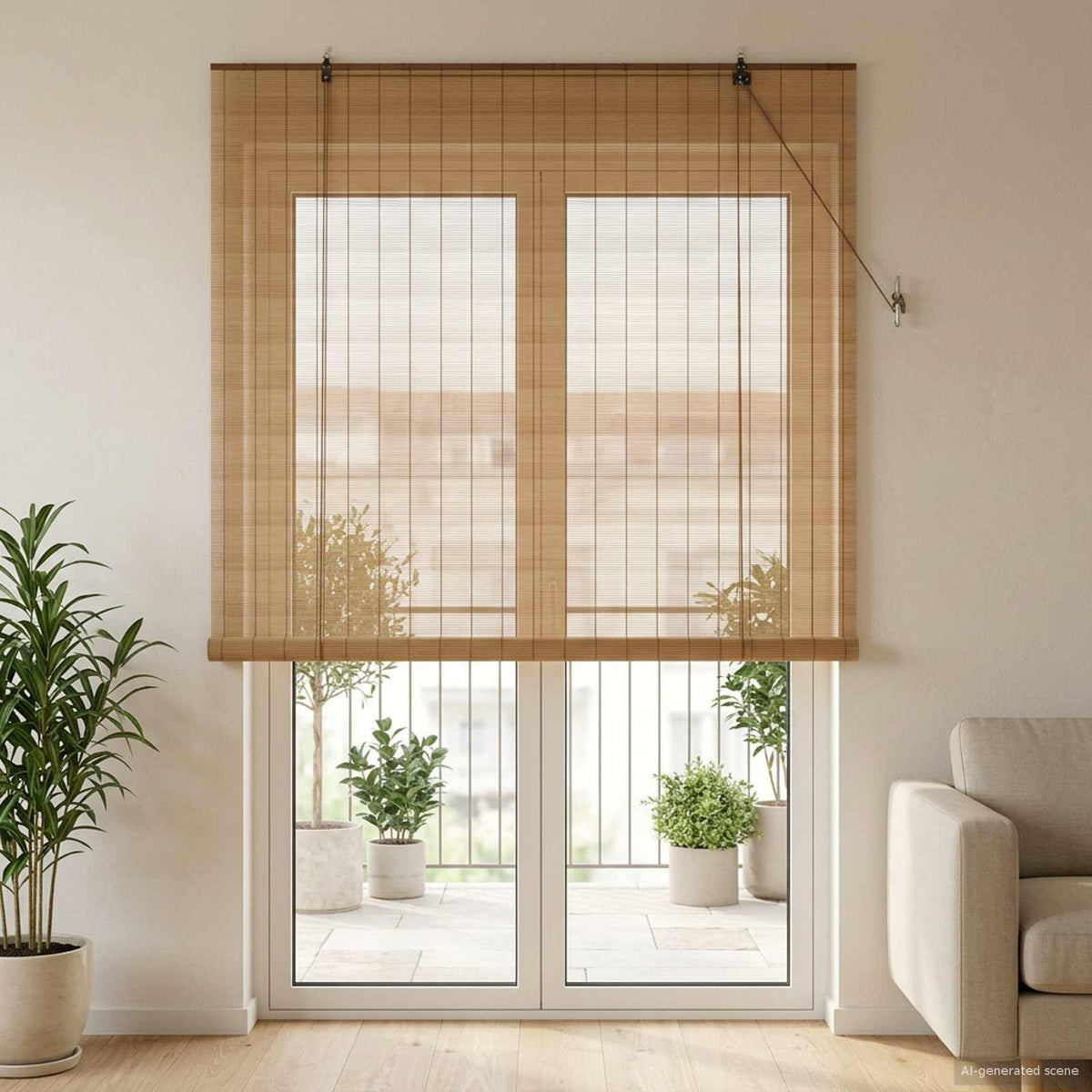 Roletas Ruda 160 x 220 cm Bambukas