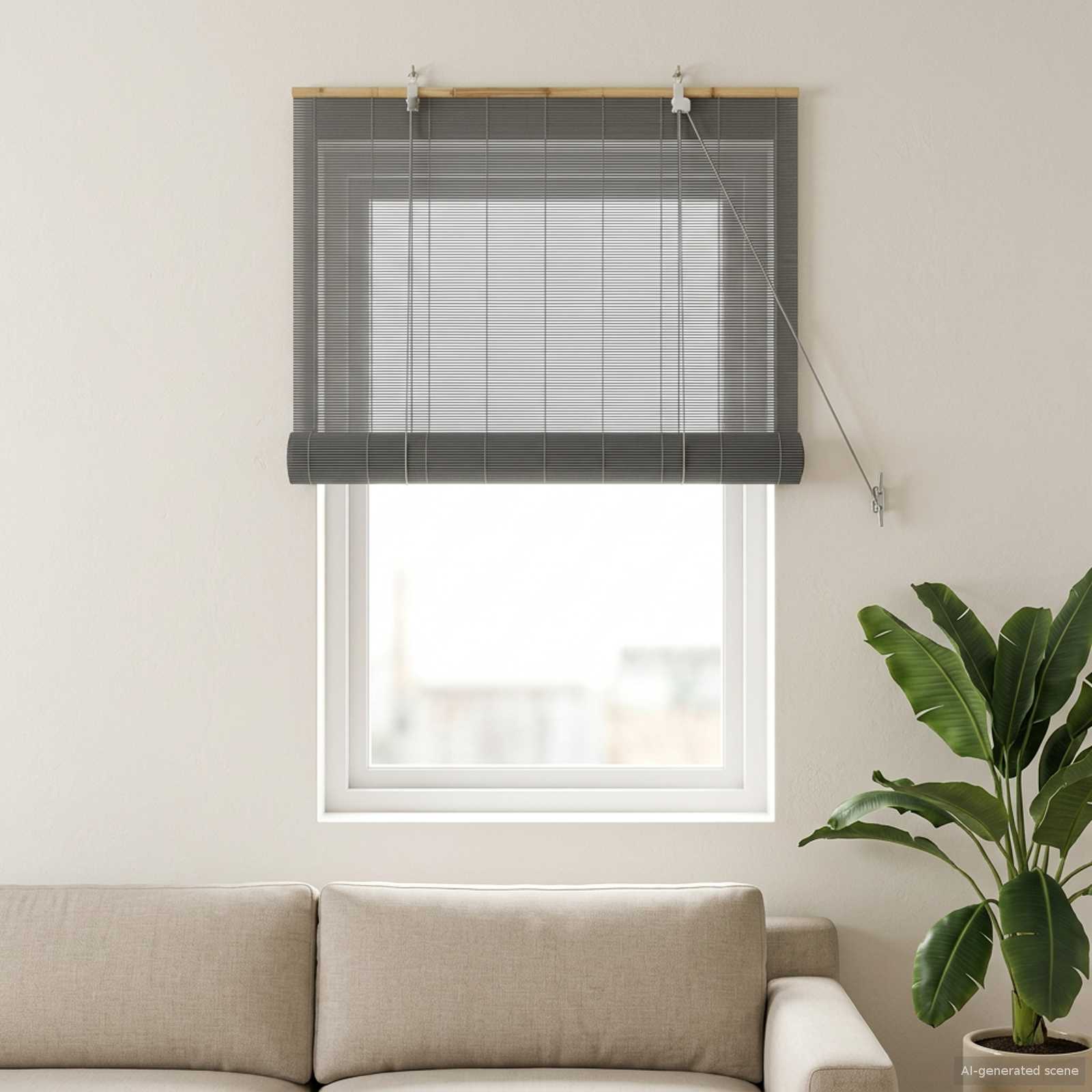 Roletas Pilka 70 x 160 cm Bambukas