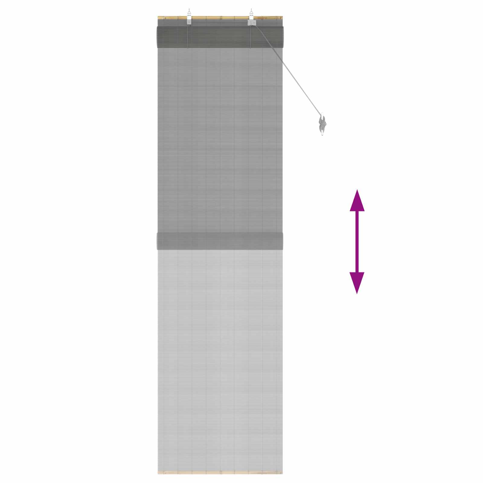 Roletas Pilka 70 x 220 cm Bambukas