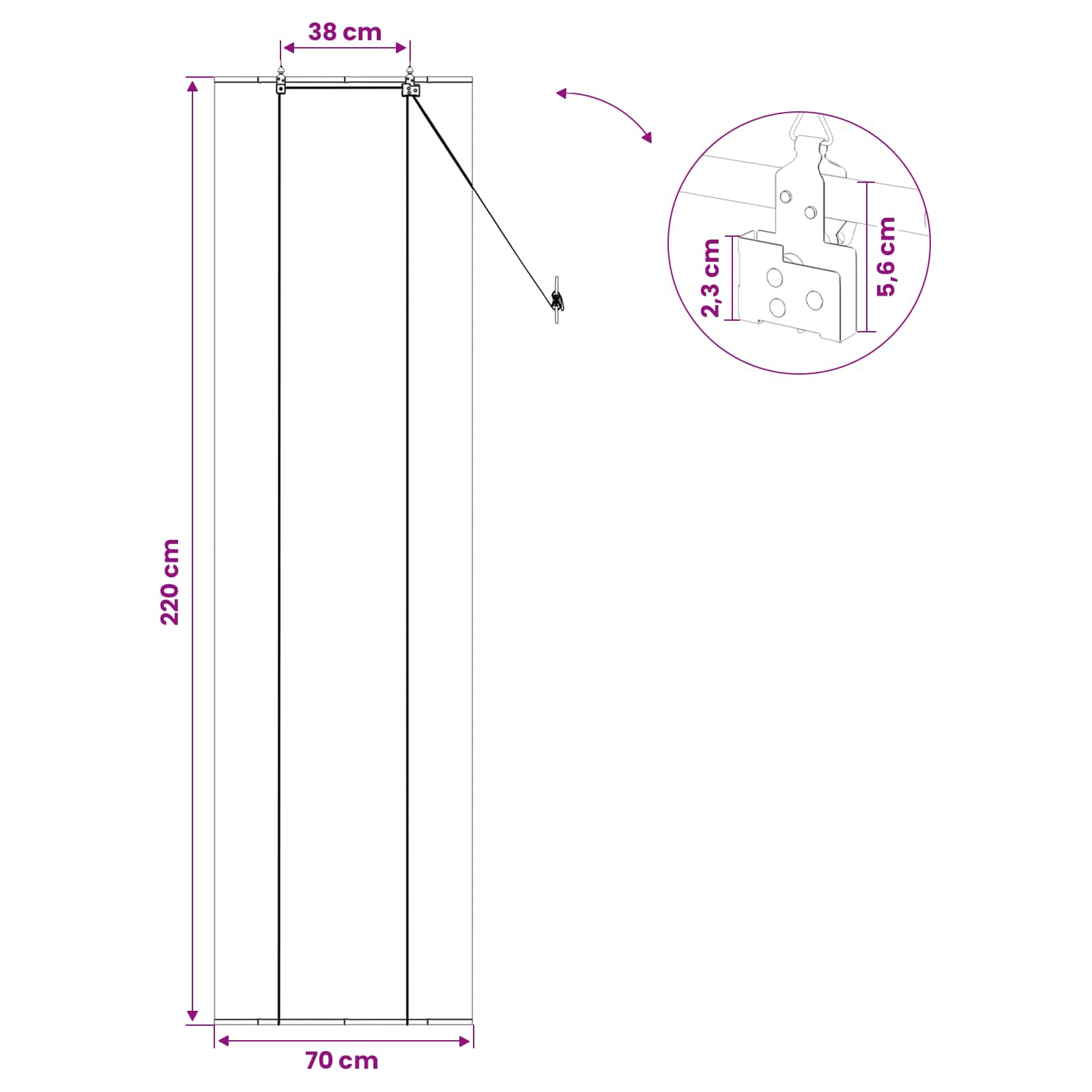 Roletas Pilka 70 x 220 cm Bambukas