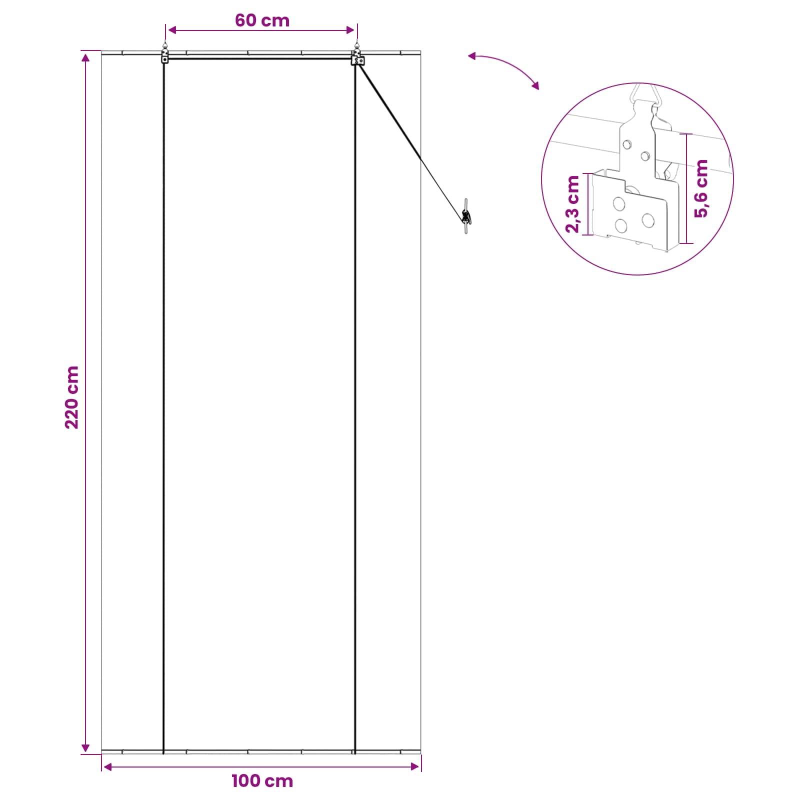 Roletas Pilka 100 x 220 cm Bambukas