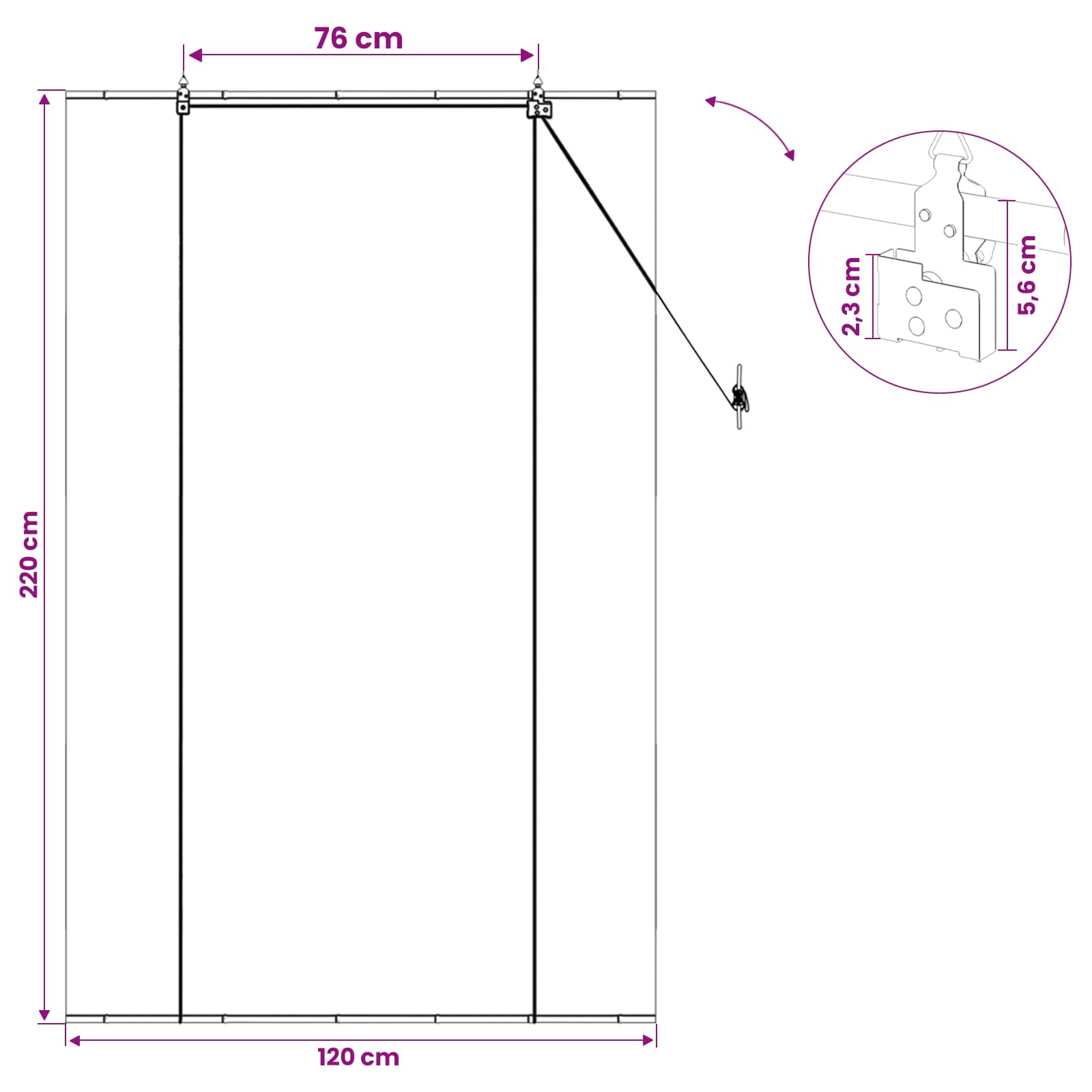 Roletas Pilka 120 x 220 cm Bambukas