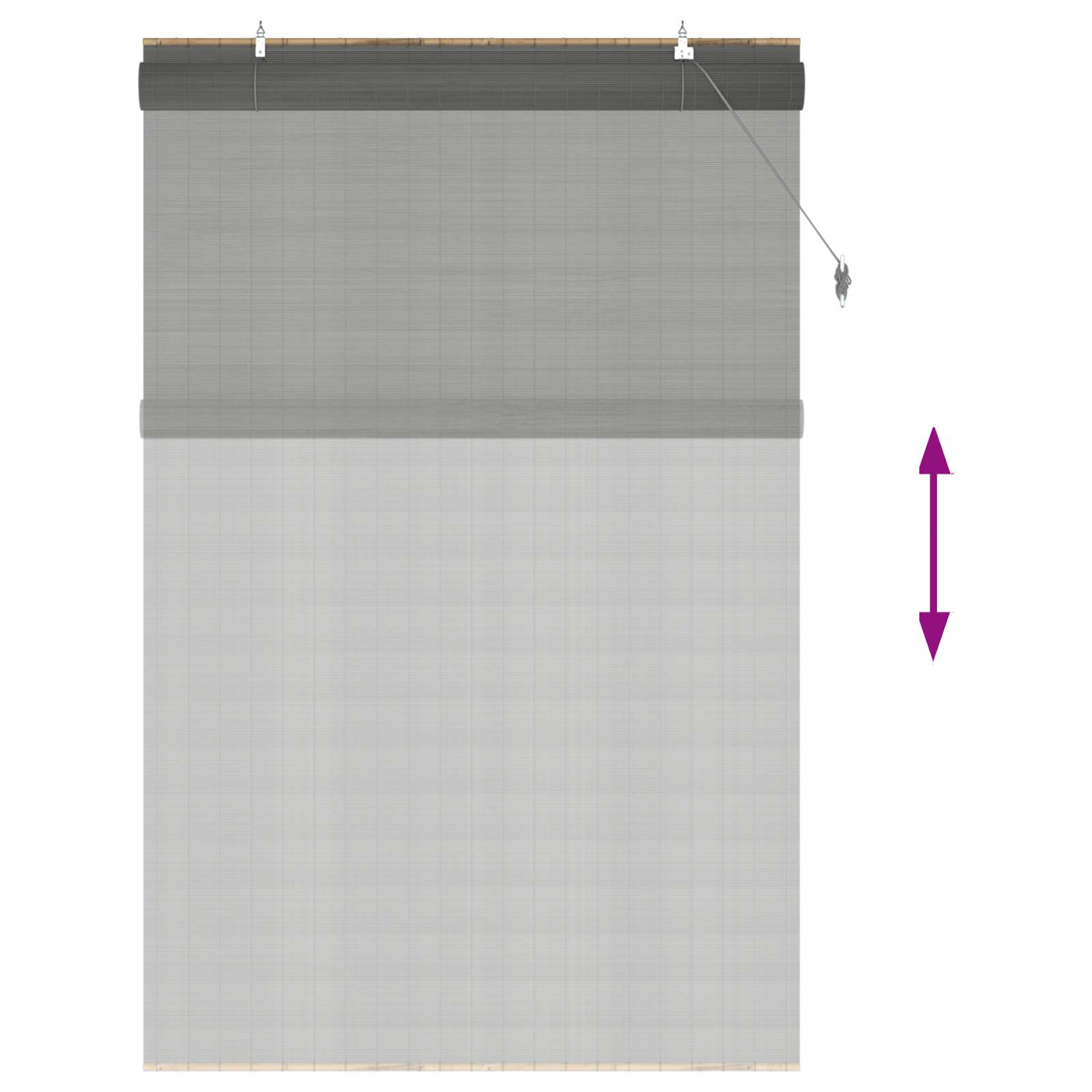 Roletas Pilka 130 x 220 cm Bambukas