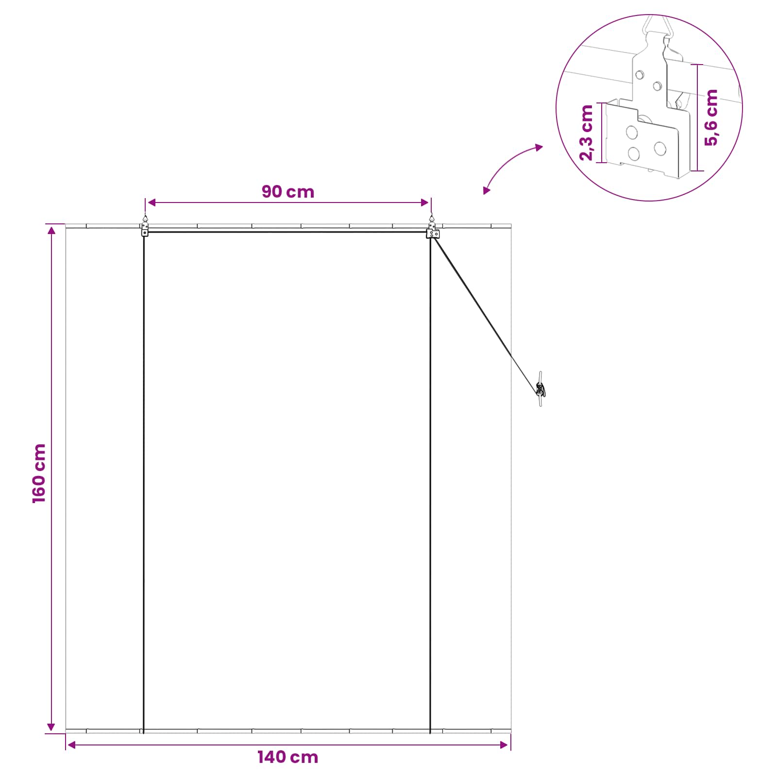 Roletas Pilka 140 x 160 cm Bambukas