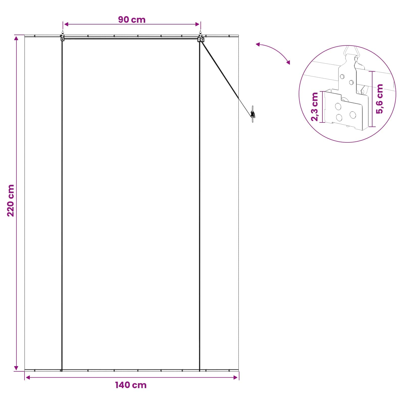 Roletas Pilka 140 x 220 cm Bambukas