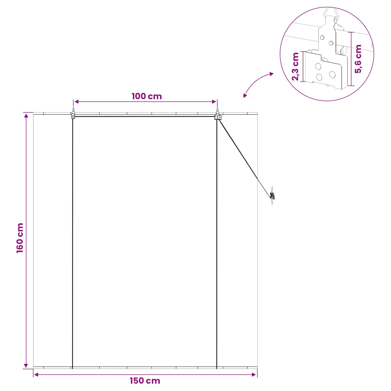 Roletas Pilka 150 x 160 cm Bambukas
