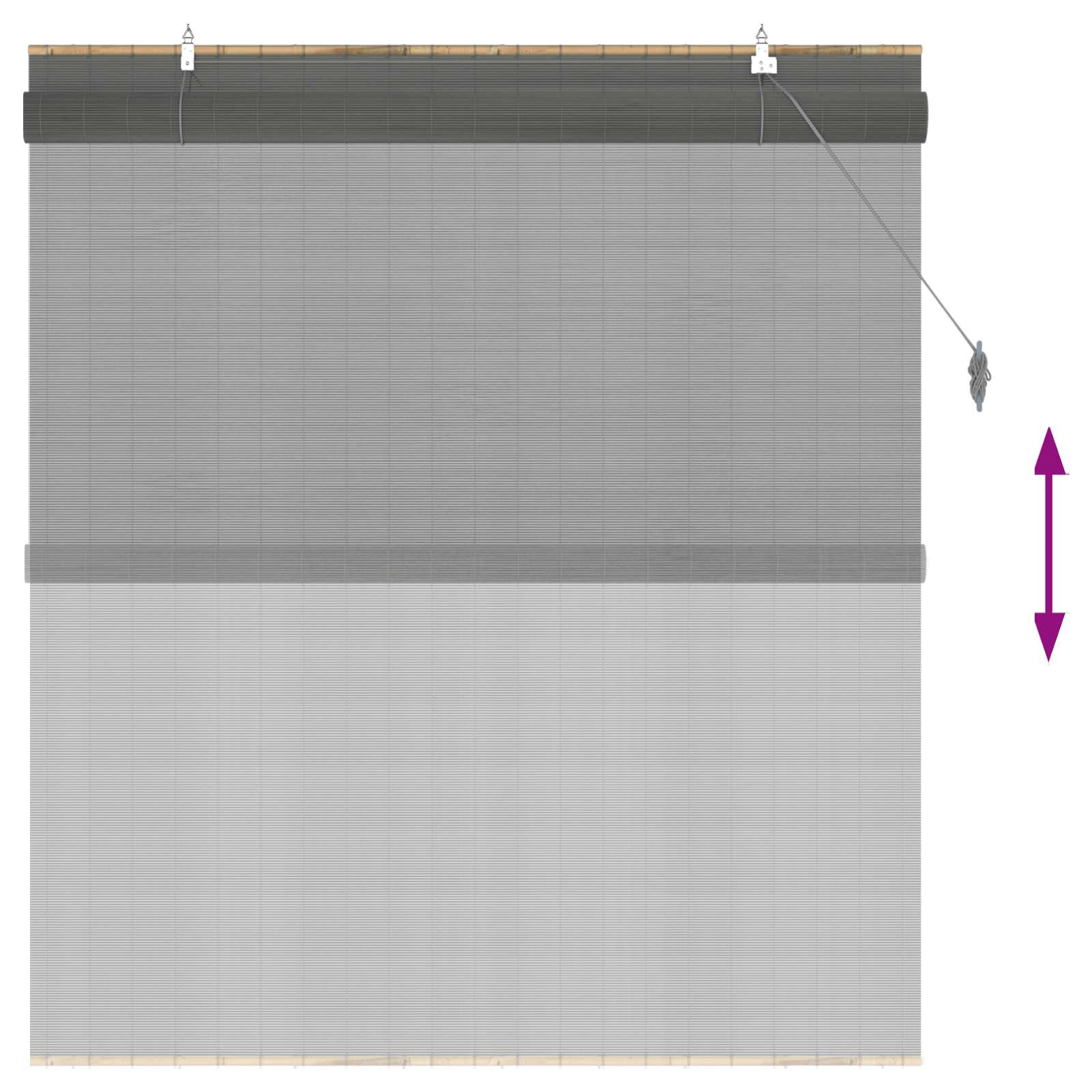 Roletas Pilka 160 x 160 cm Bambukas