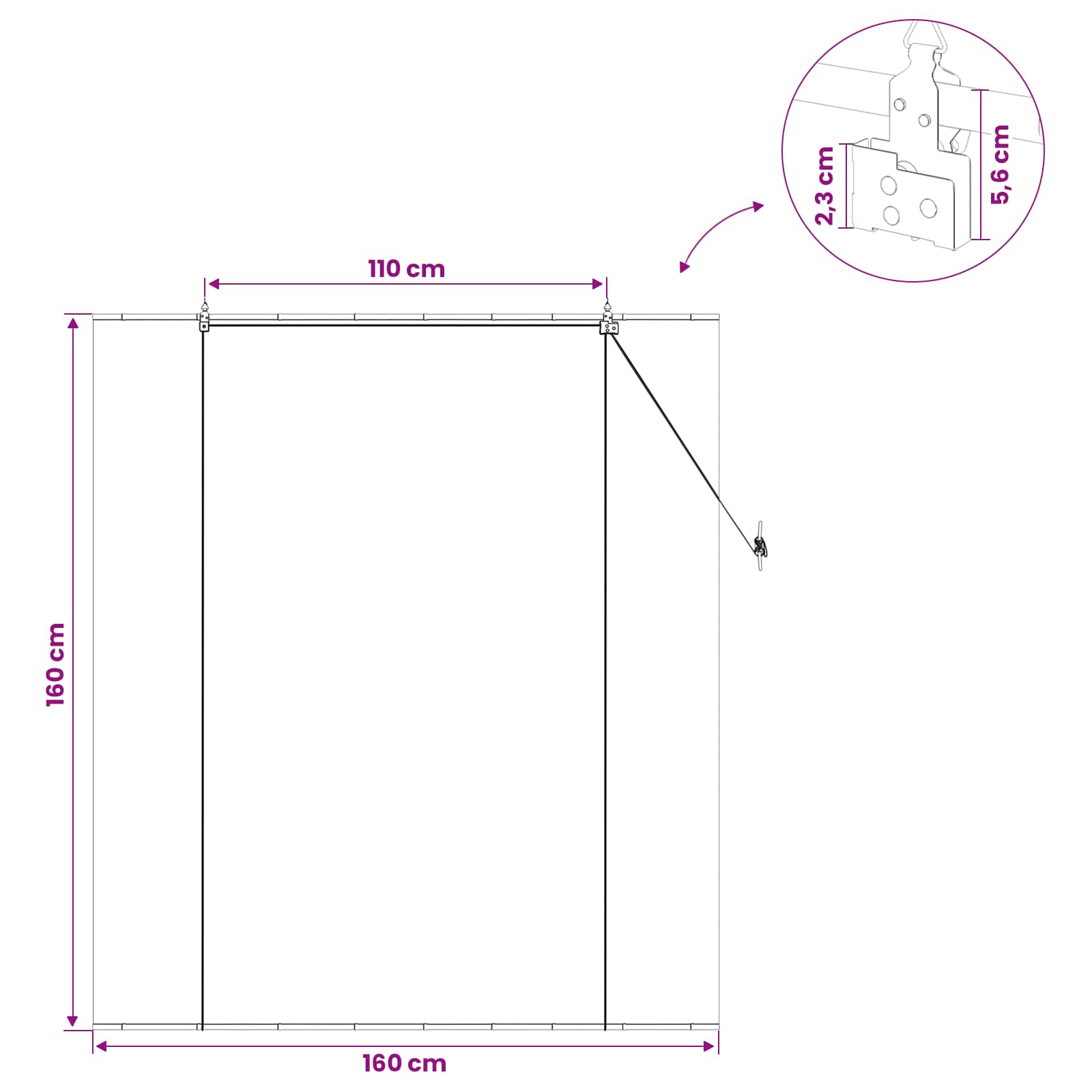 Roletas Pilka 160 x 160 cm Bambukas