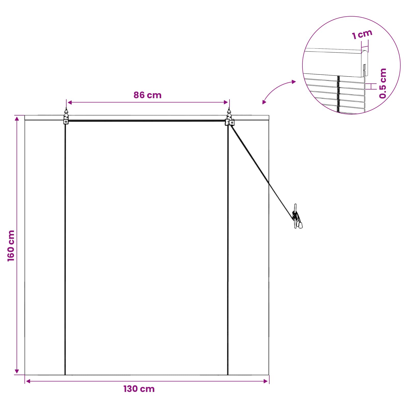 Roletas Ruda 130 x 160 cm Bambukas