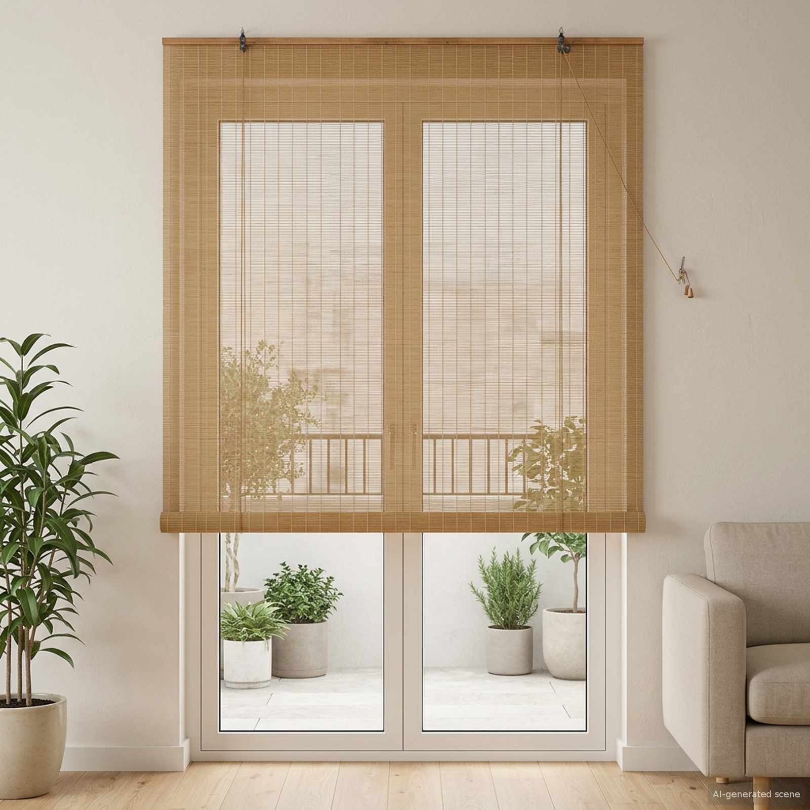 Roletas Ruda 130 x 220 cm Bambukas