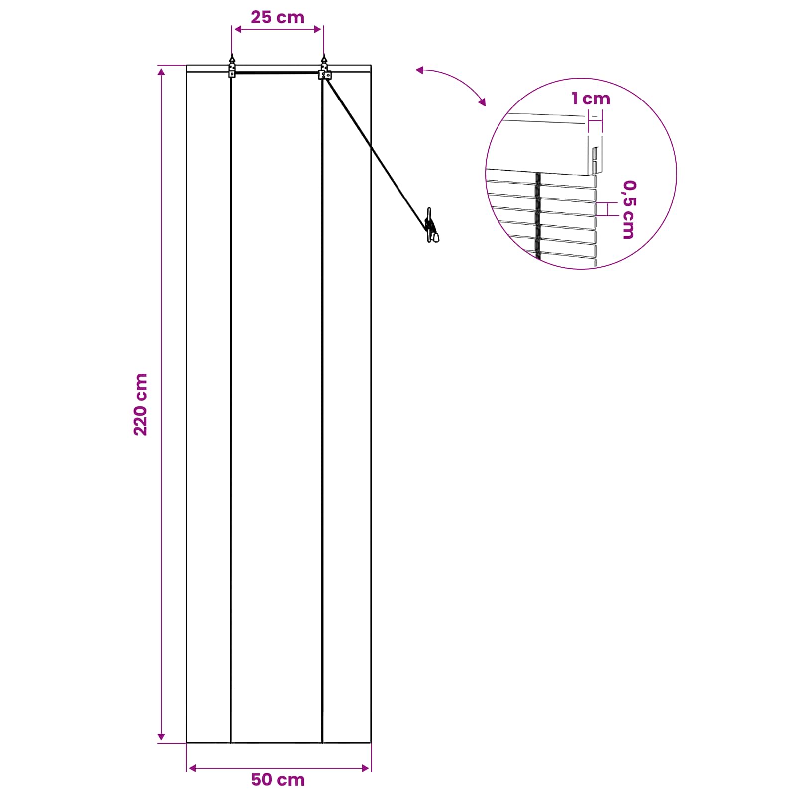 Roletas Natūrali 50 x 220 cm Bambukas