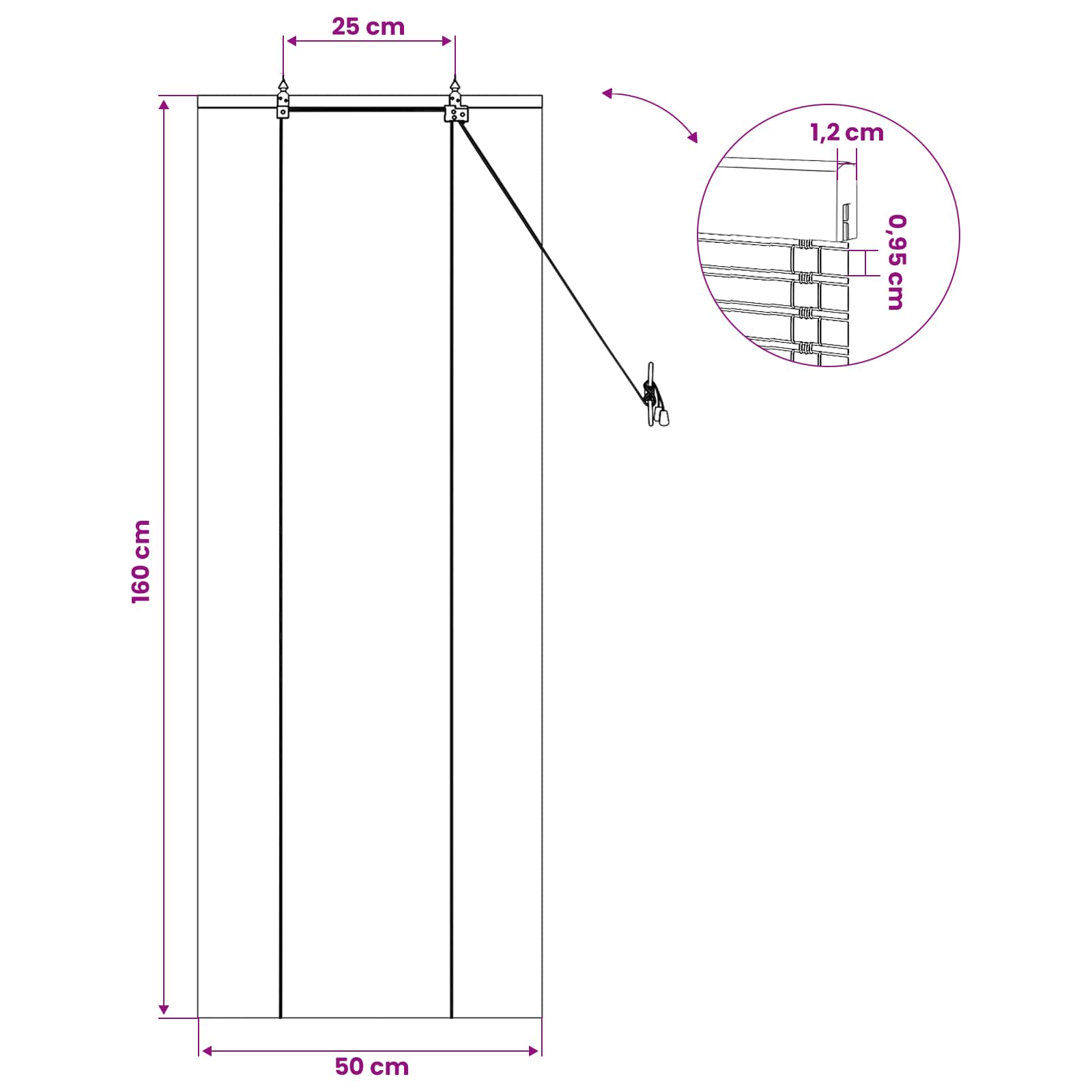 Roletas Gamta 50 x 160 cm Bambukas