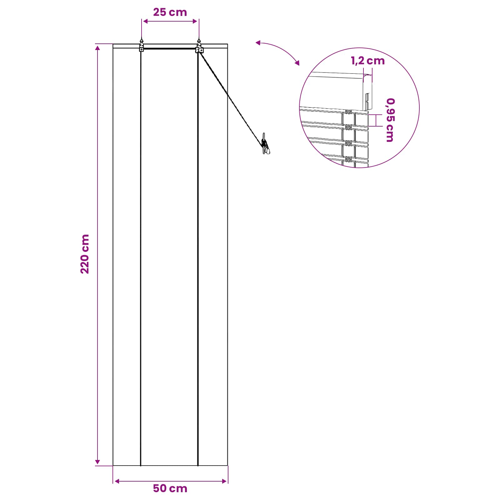 Roletas Gamta 50 x 220 cm Bambukas