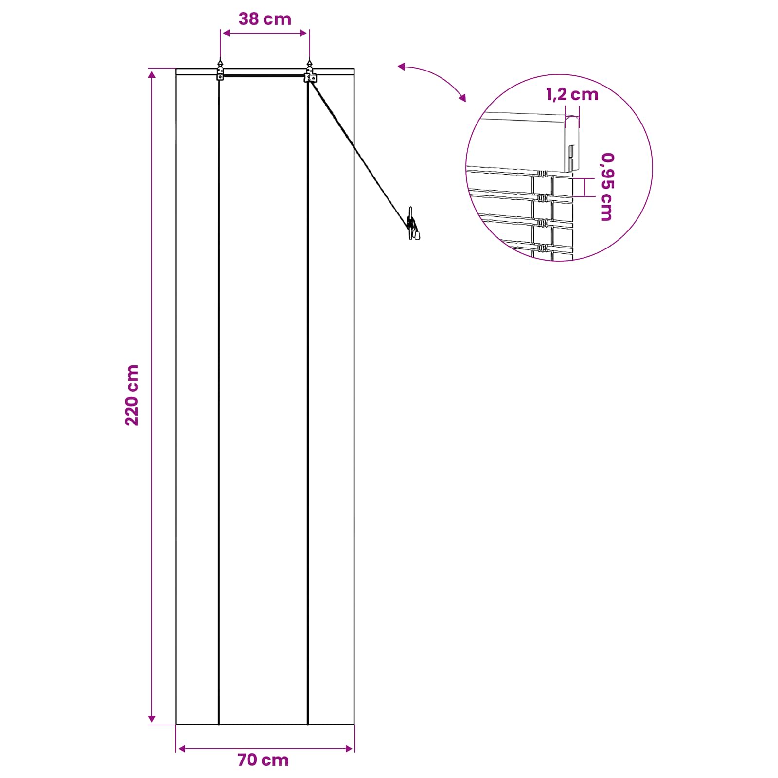 Roletas Gamta 70 x 220 cm Bambukas