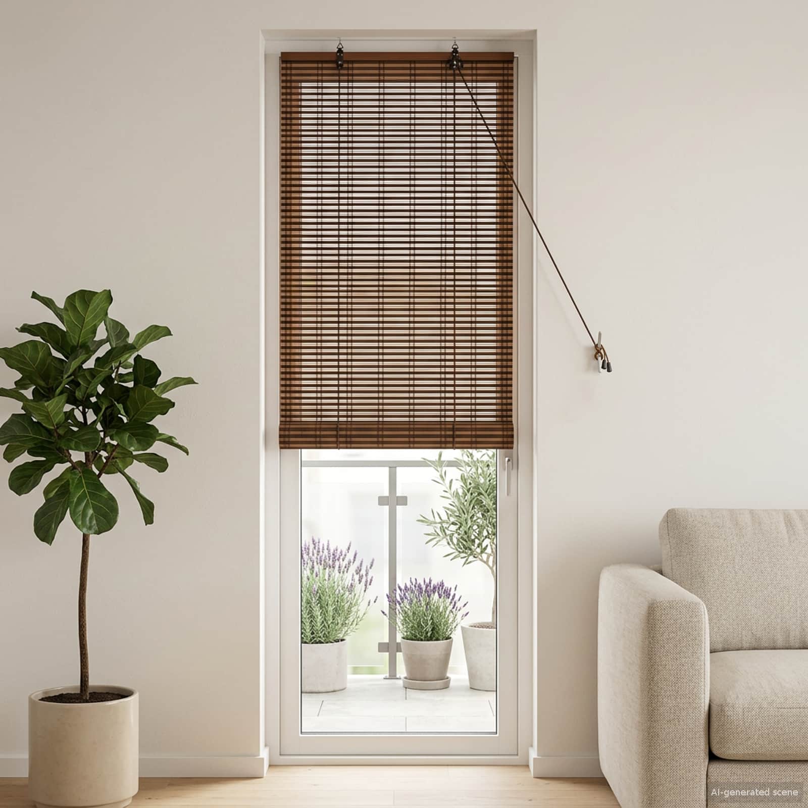 Roletas Ruda 50 x 220 cm Bambukas